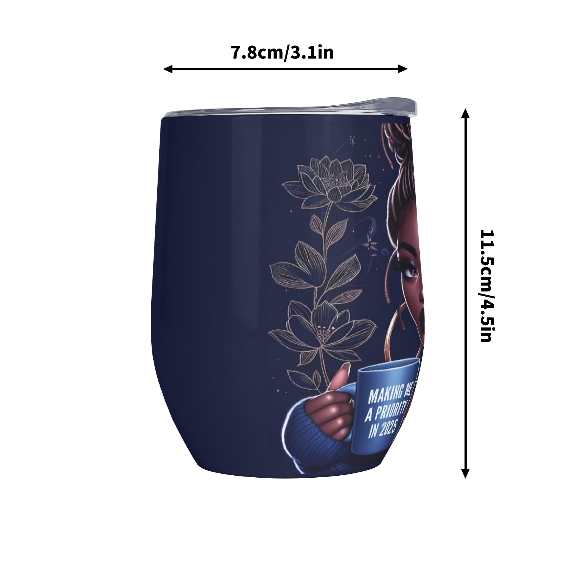 12oz Wine Tumbler Wine Glasses with Lid for Cold & Hot Drinks
