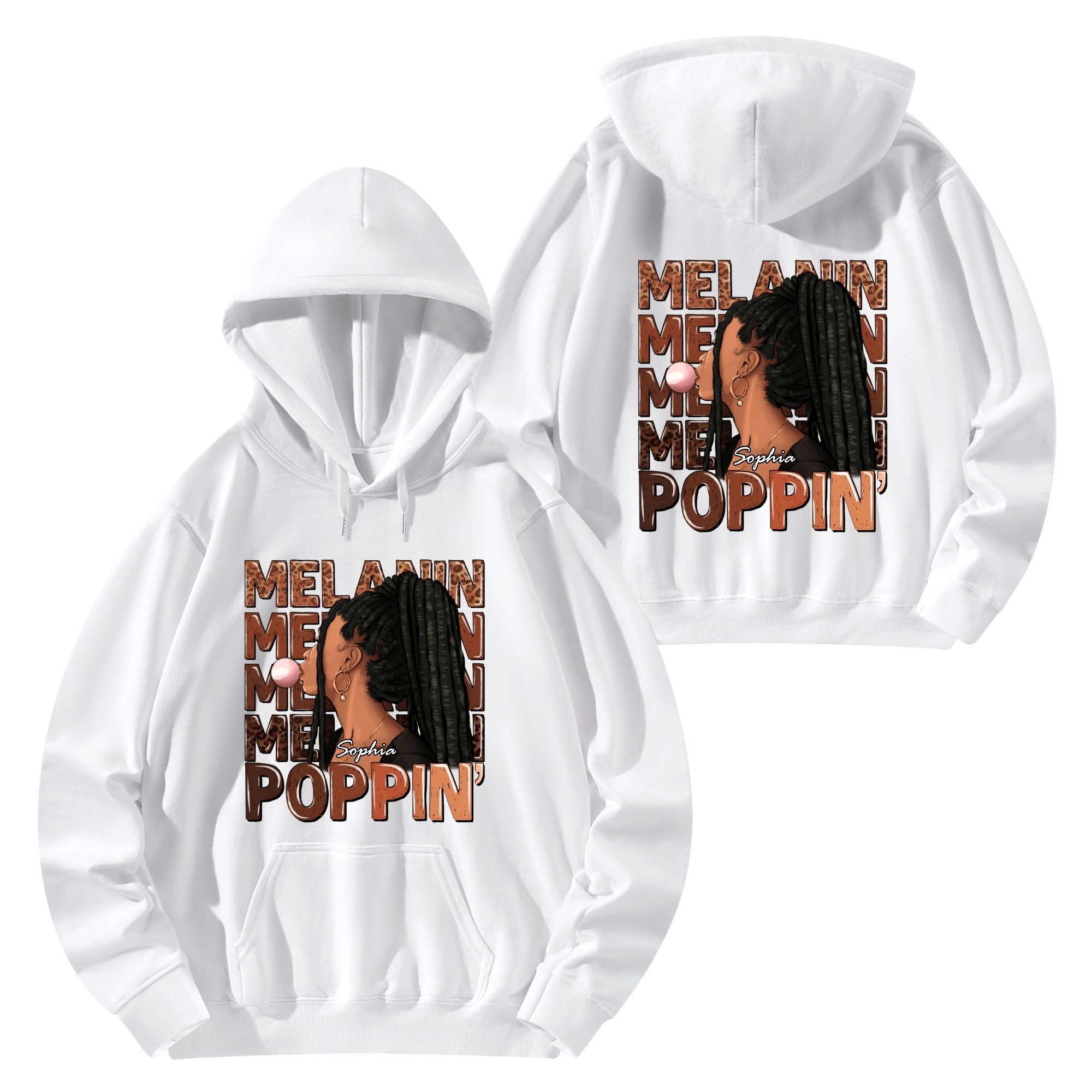 Melanin Poppin' Unisex Front & Back Hoodie