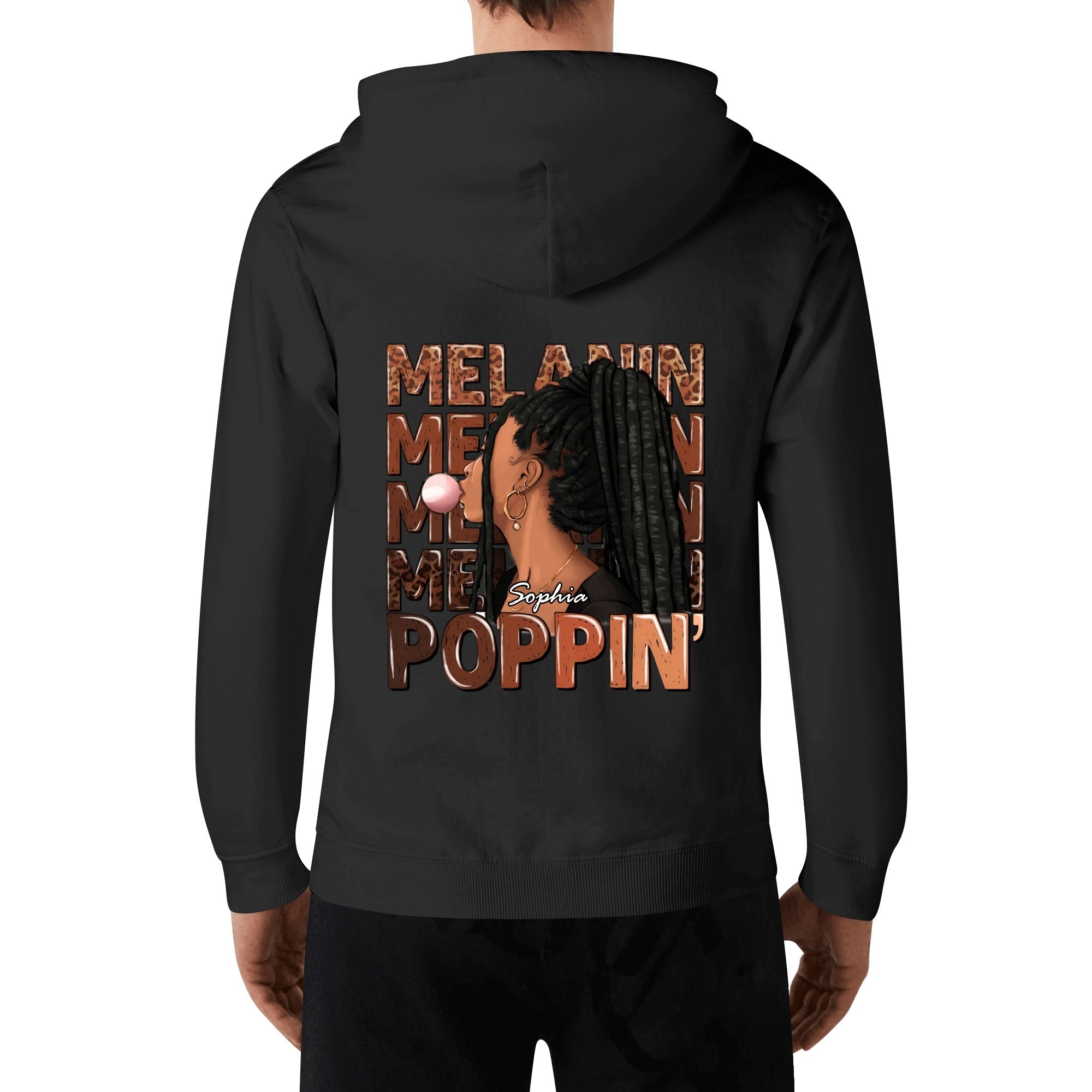 Melanin Poppin' Unisex Front & Back Hoodie