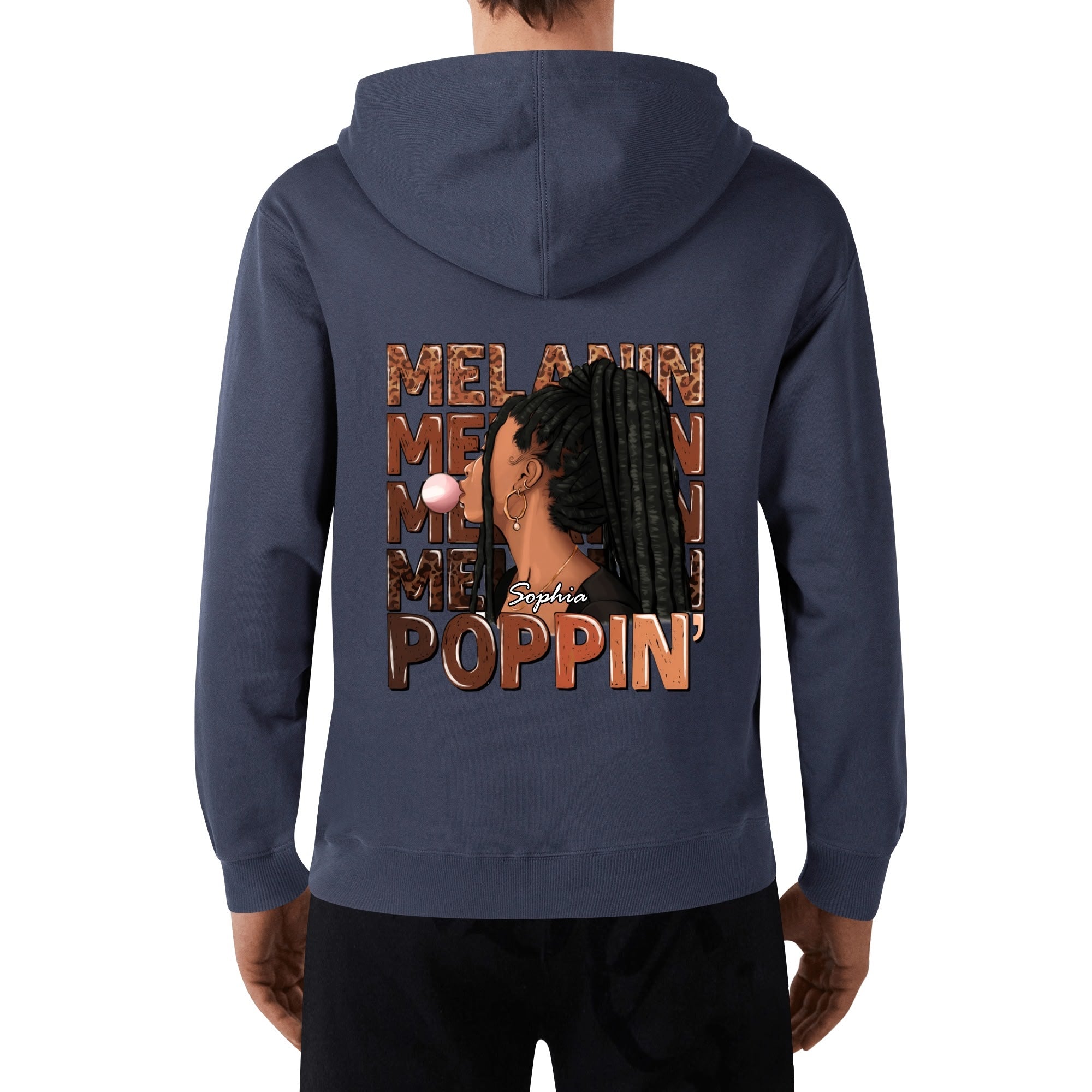 Melanin Poppin' Unisex Front & Back Hoodie