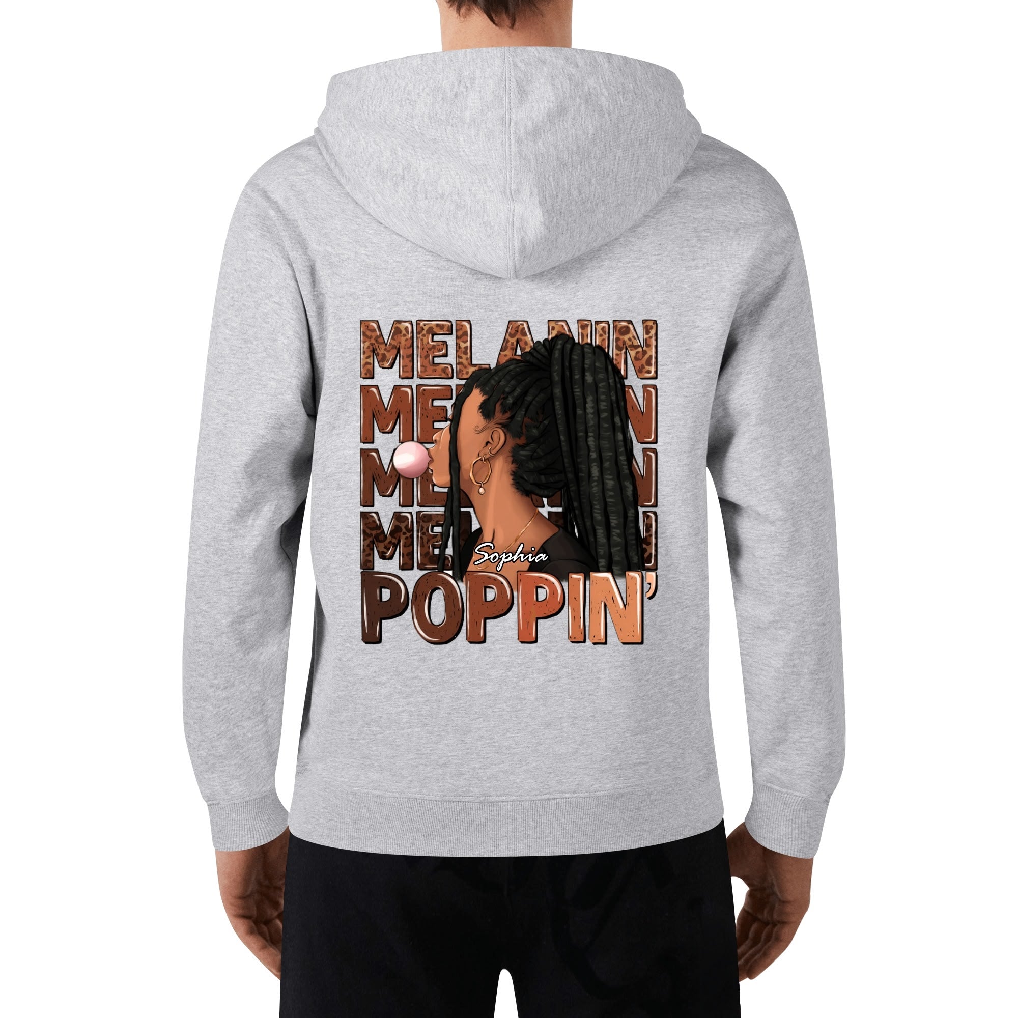 Melanin Poppin' Unisex Front & Back Hoodie