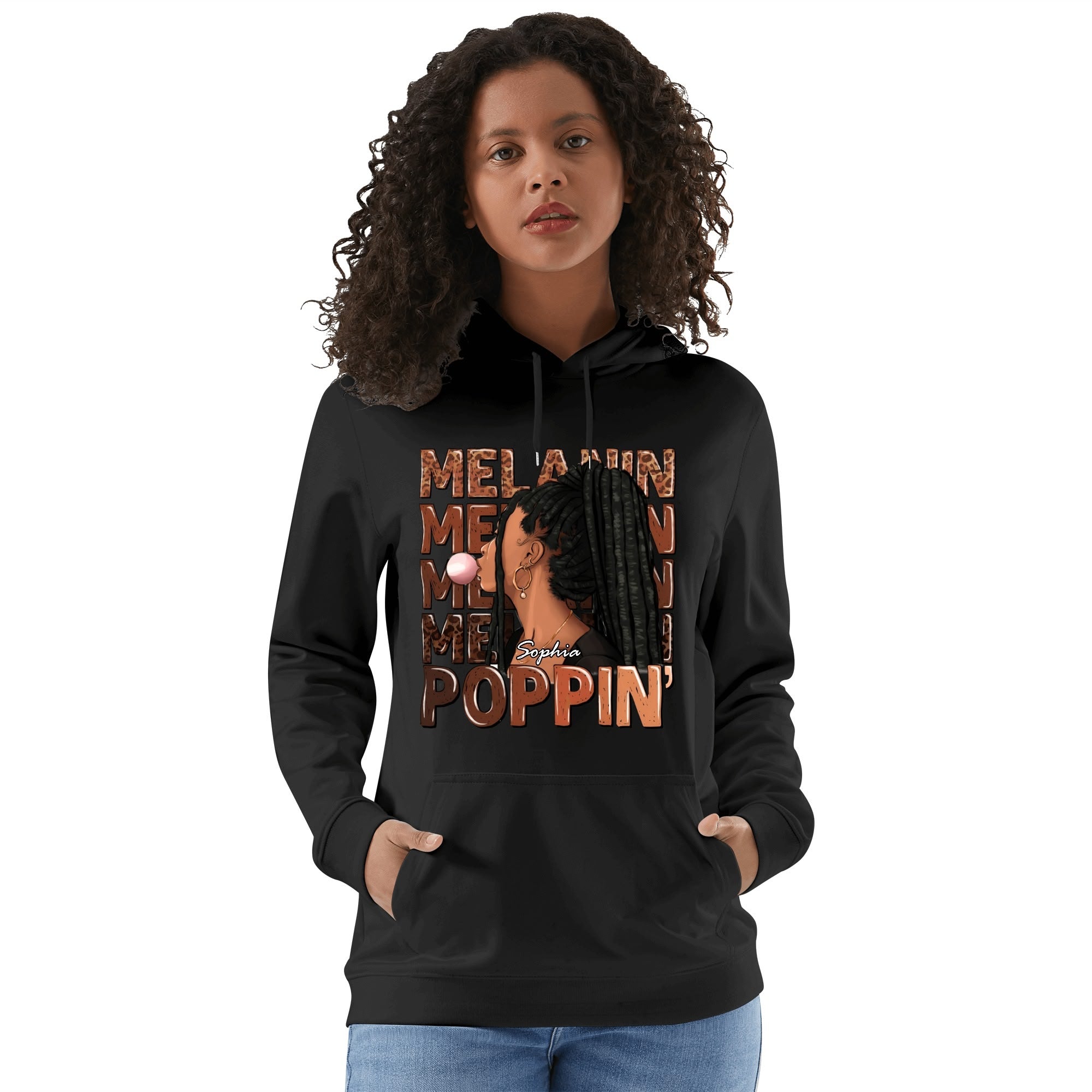 Melanin Poppin' Unisex Front & Back Hoodie