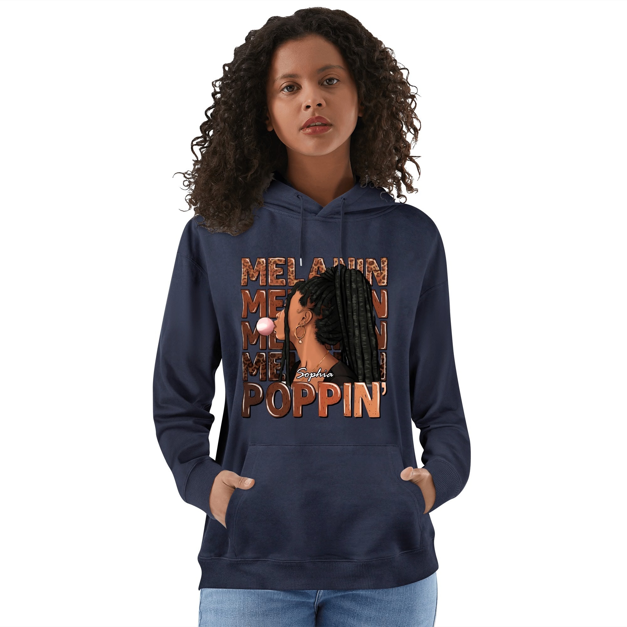 Melanin Poppin' Unisex Front & Back Hoodie