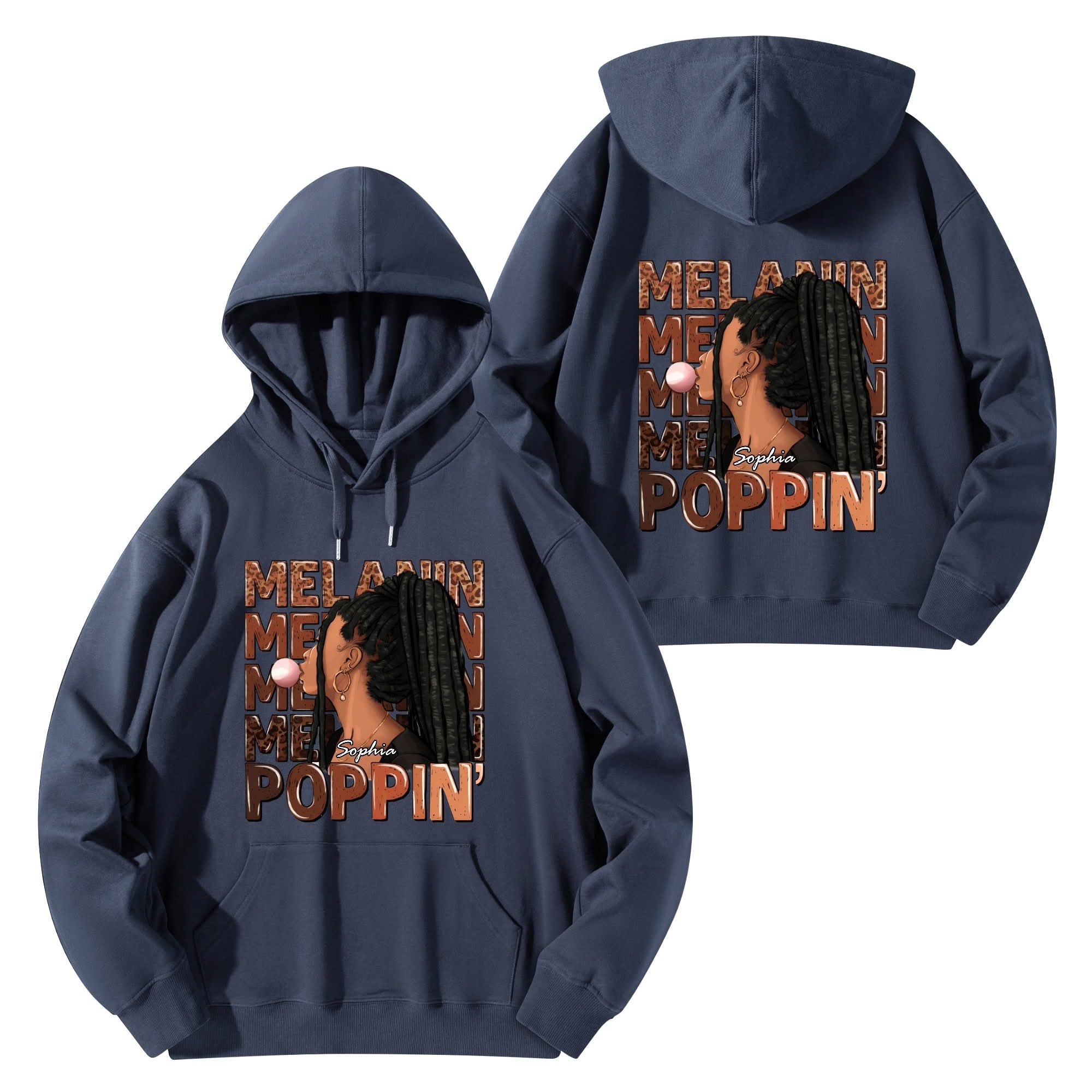 Melanin Poppin' Unisex Front & Back Hoodie