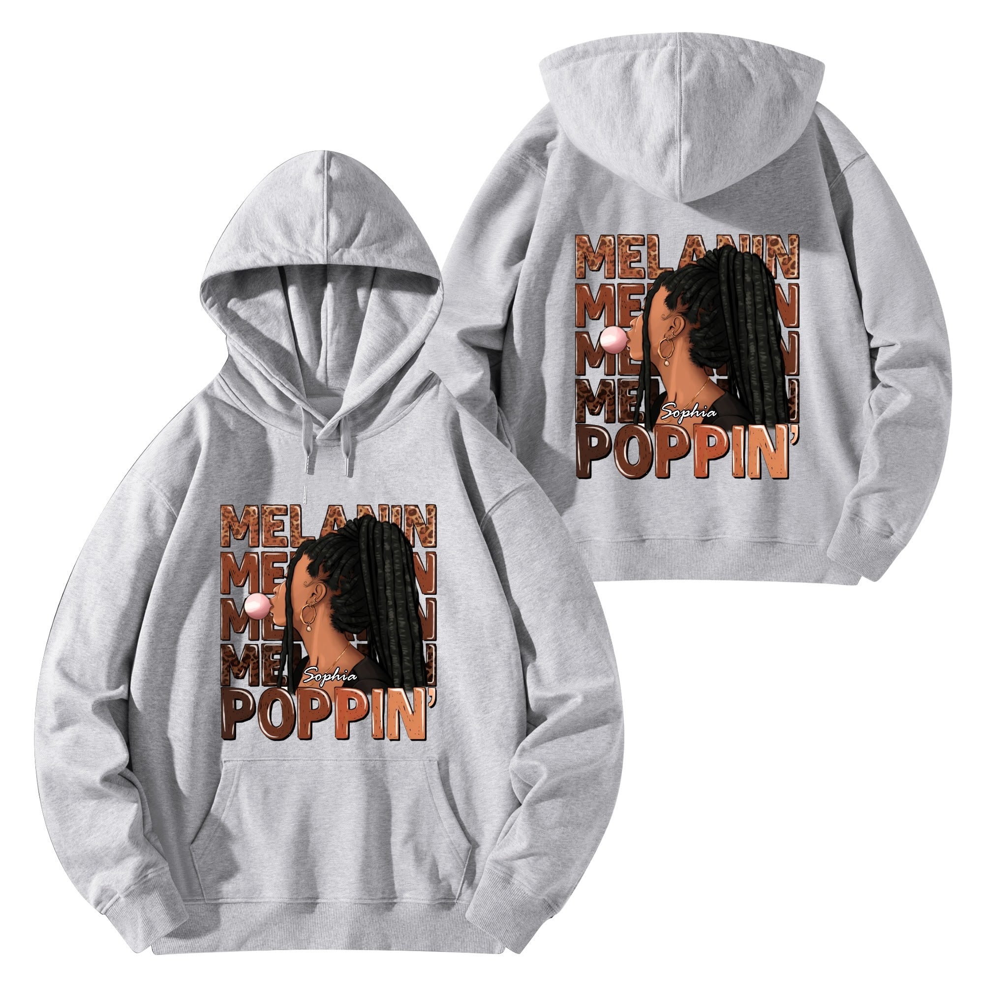 Melanin Poppin' Unisex Front & Back Hoodie