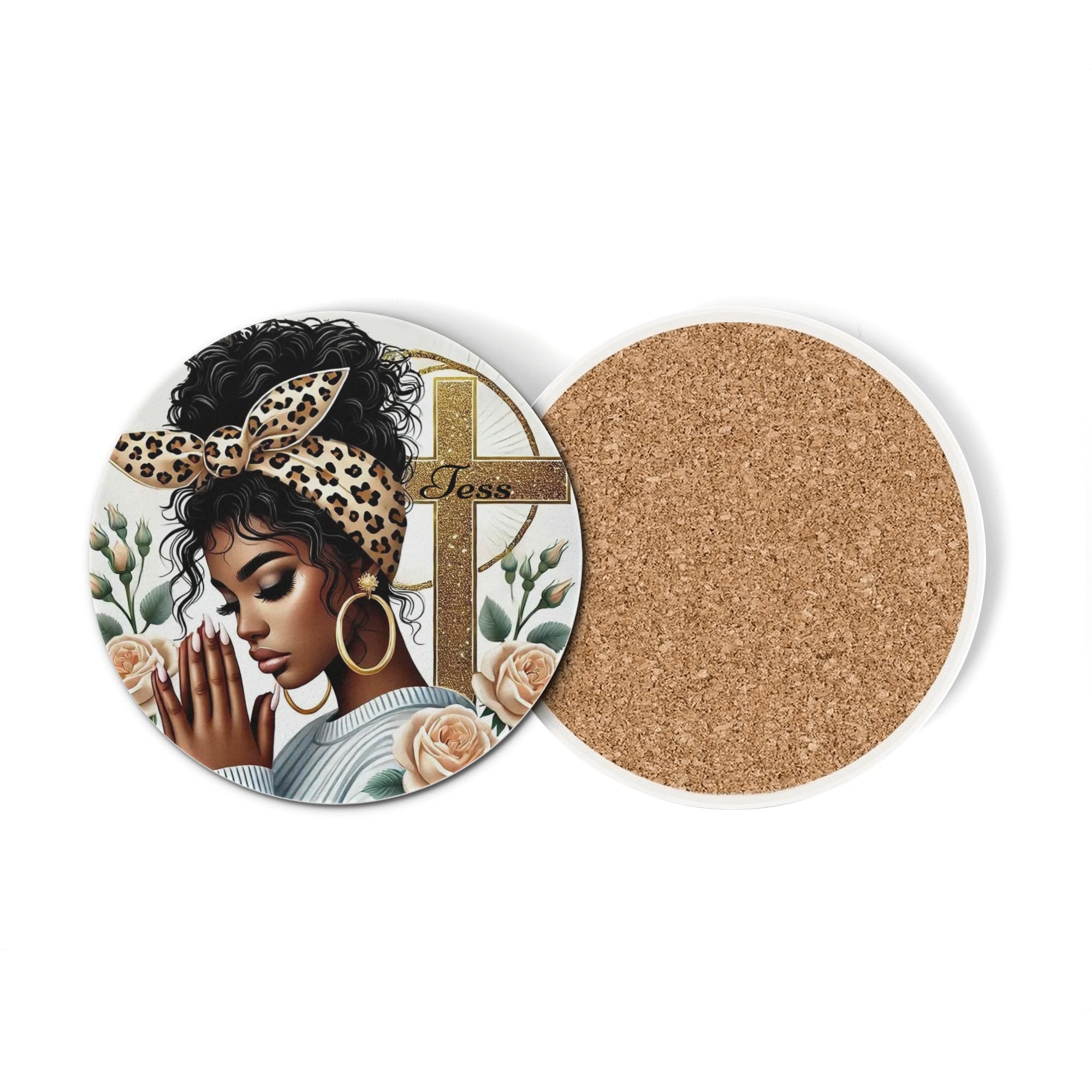 Personalized Round Ceramic Coasters 4 Pcs