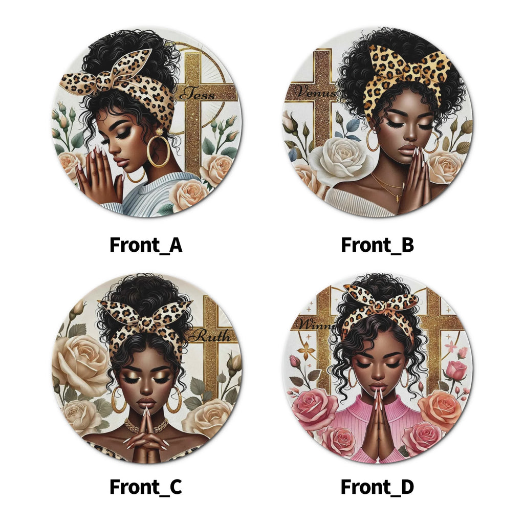 Personalized Round Ceramic Coasters 4 Pcs