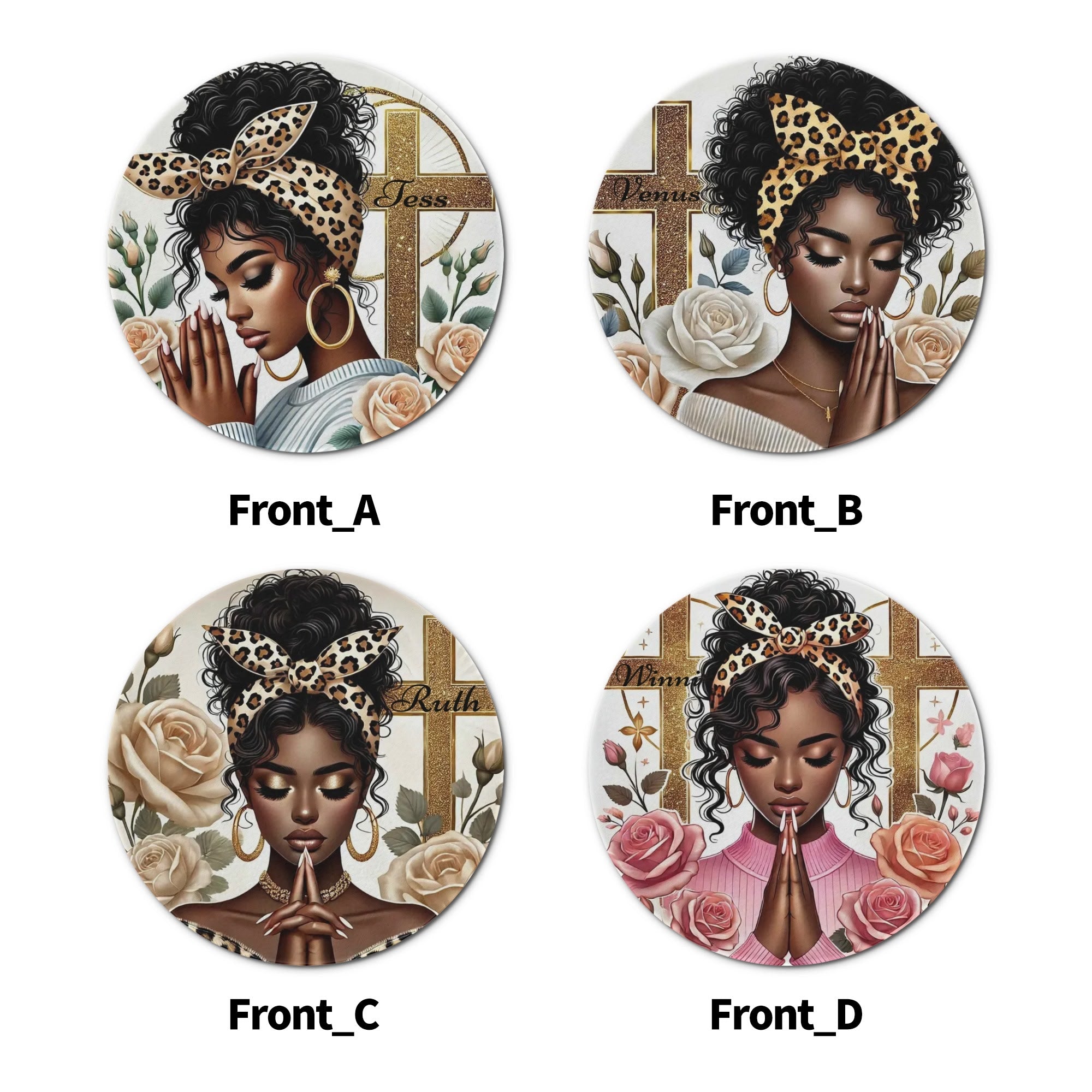 Personalized Round Ceramic Coasters 4 Pcs