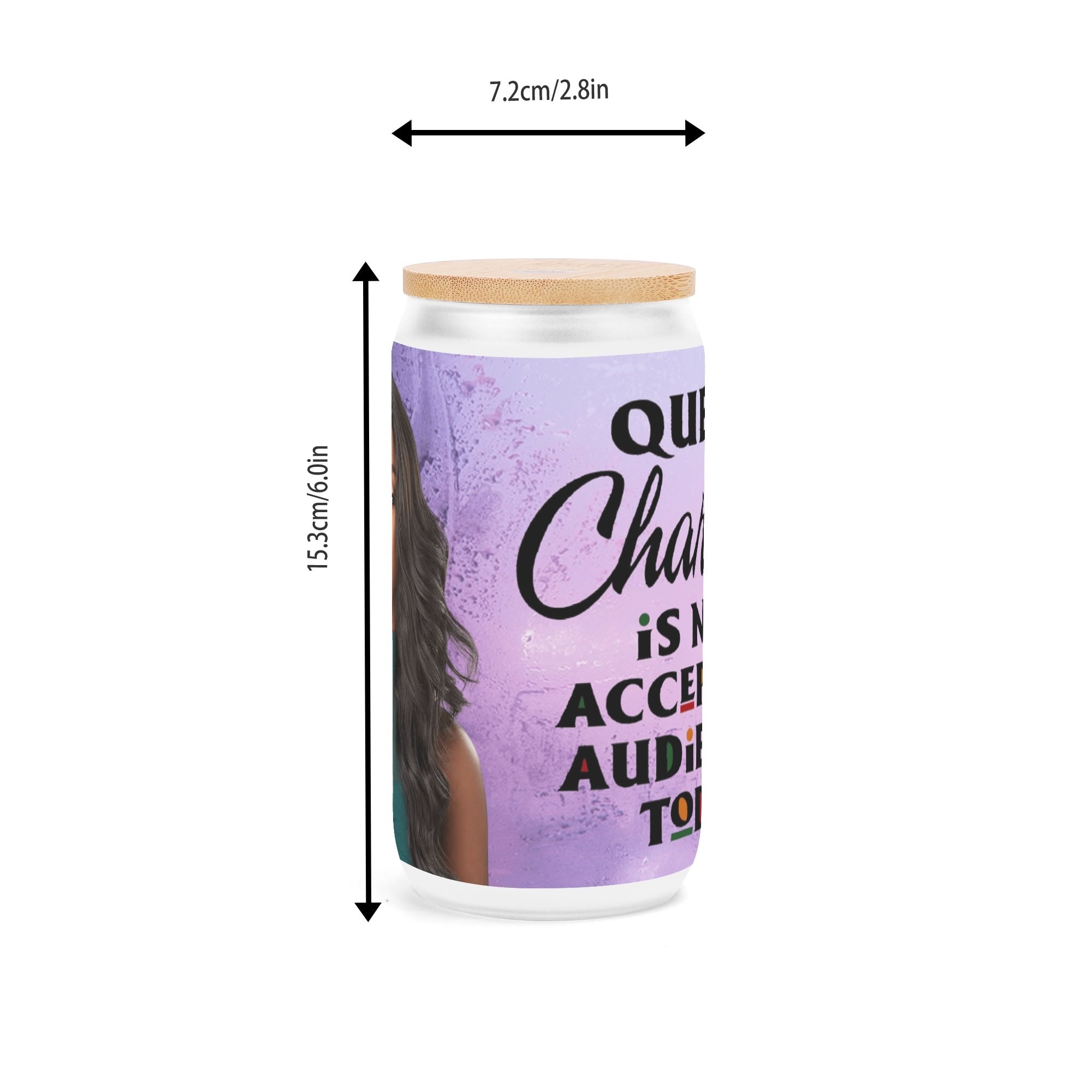 Frosted 16oz Glass Cups with Bamboo Lid Beer Can Tumbler