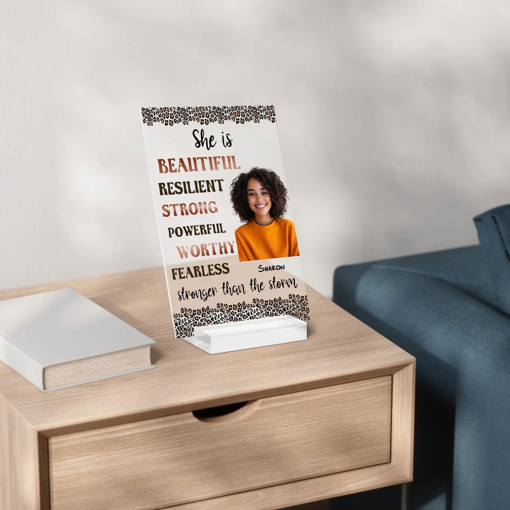 Personalised Name Acrylic Table Sign Stand with Base