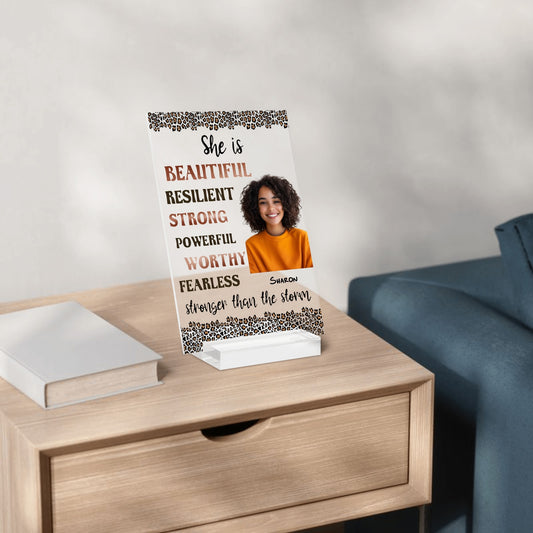 Personalised Name Acrylic Table Sign Stand with Base