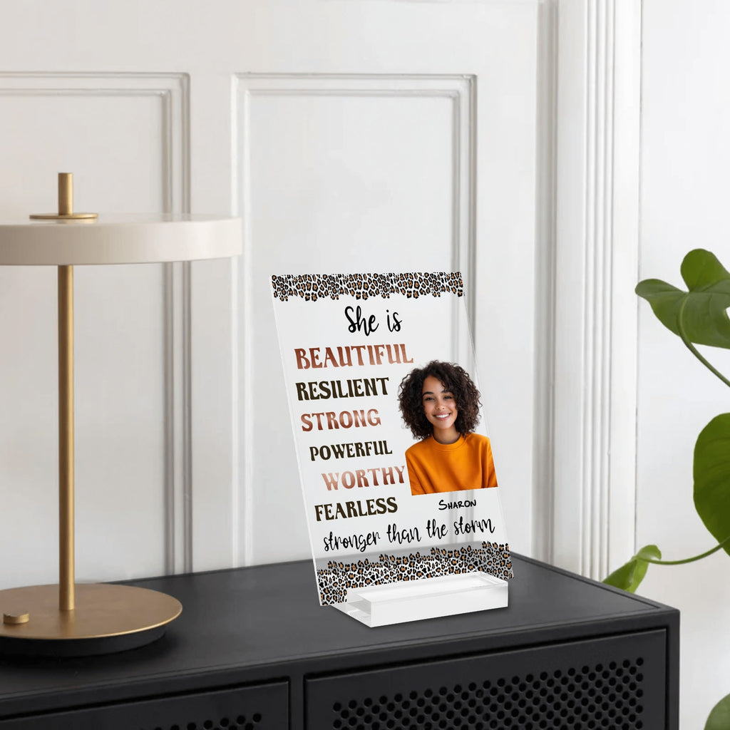 Personalised Name Acrylic Table Sign Stand with Base