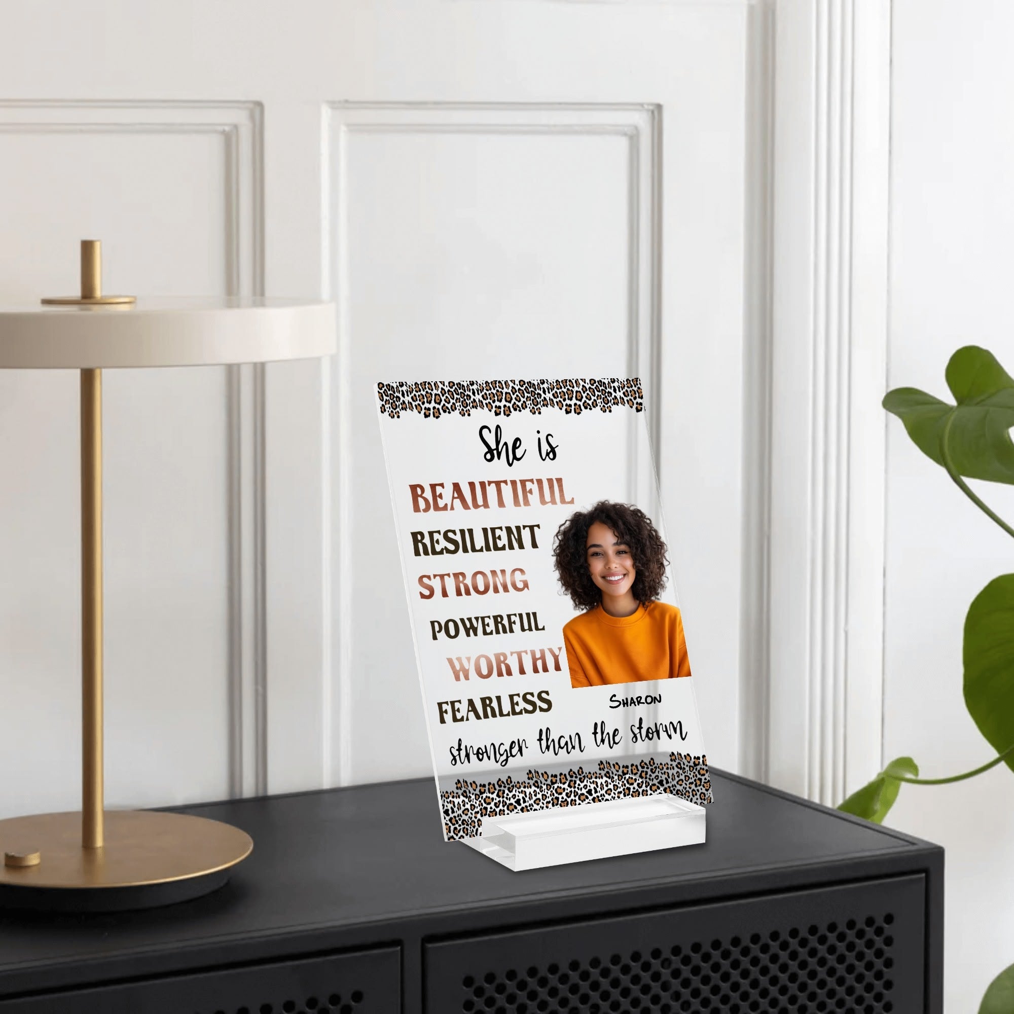 Personalised Name Acrylic Table Sign Stand with Base