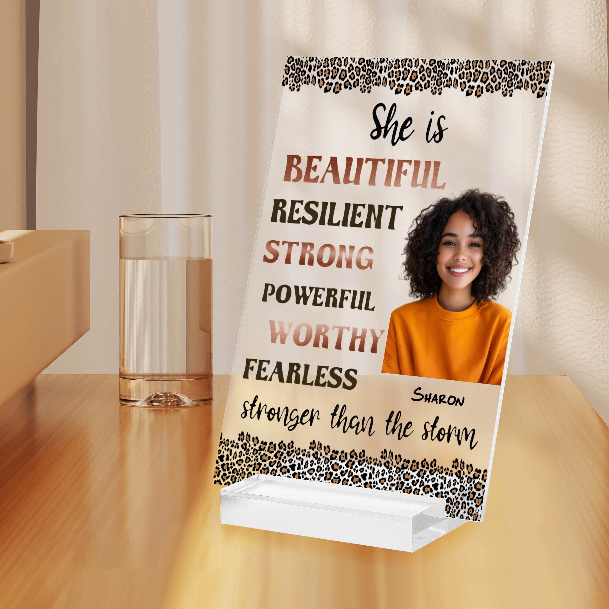 Personalised Name Acrylic Table Sign Stand with Base