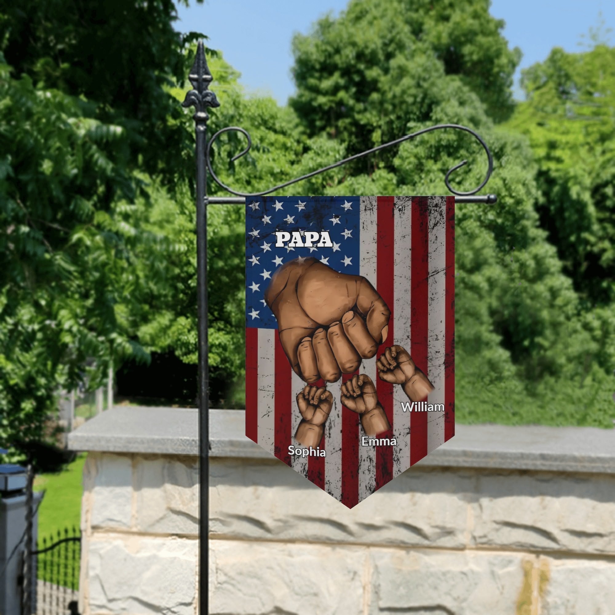 Papa Garden Flag Banner (Inverted-triangle) 12X18 In