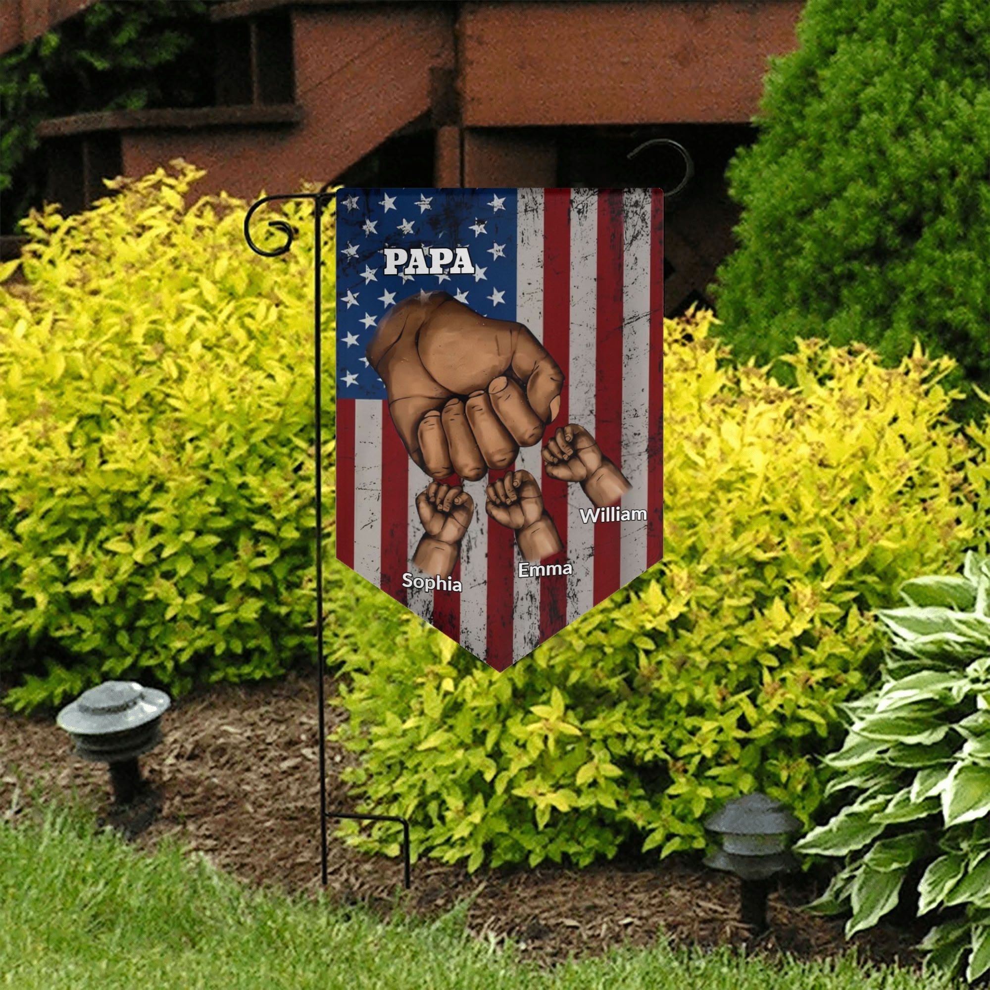 Papa Garden Flag Banner (Inverted-triangle) 12X18 In