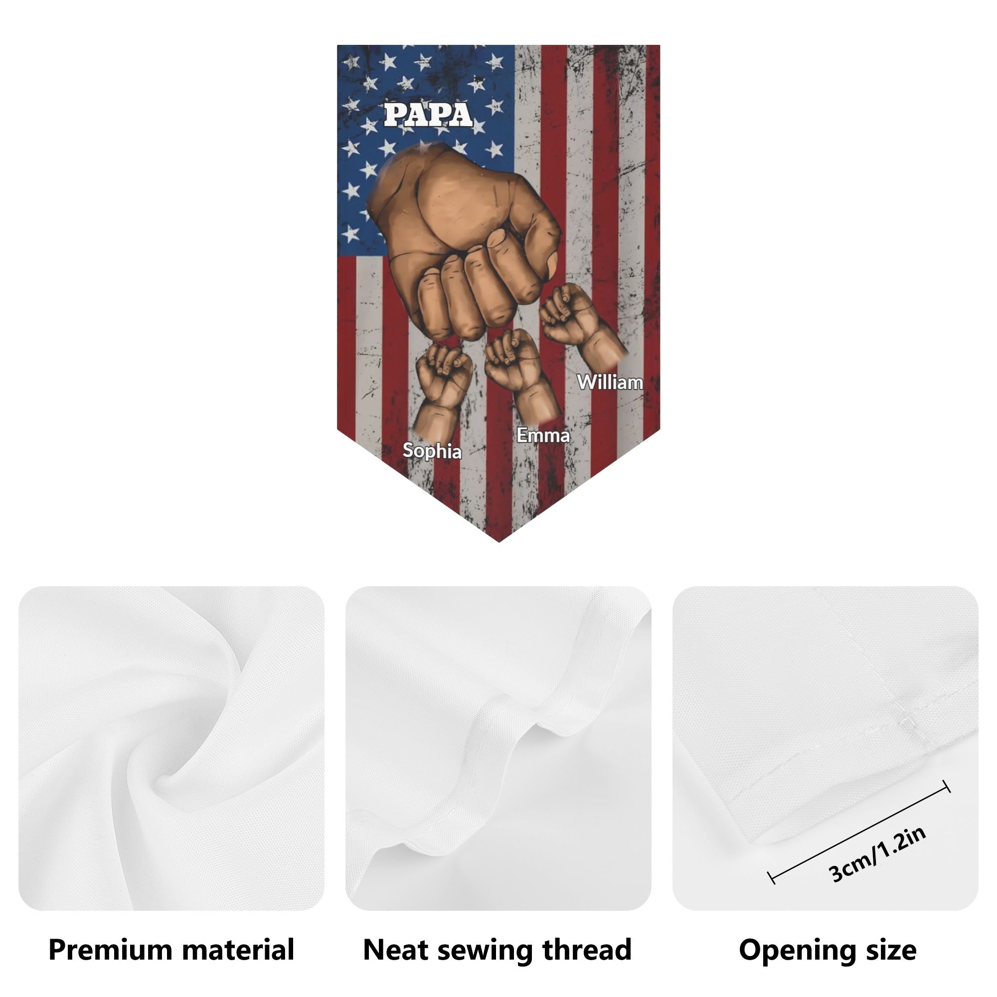 Papa Garden Flag Banner (Inverted-triangle) 12X18 In