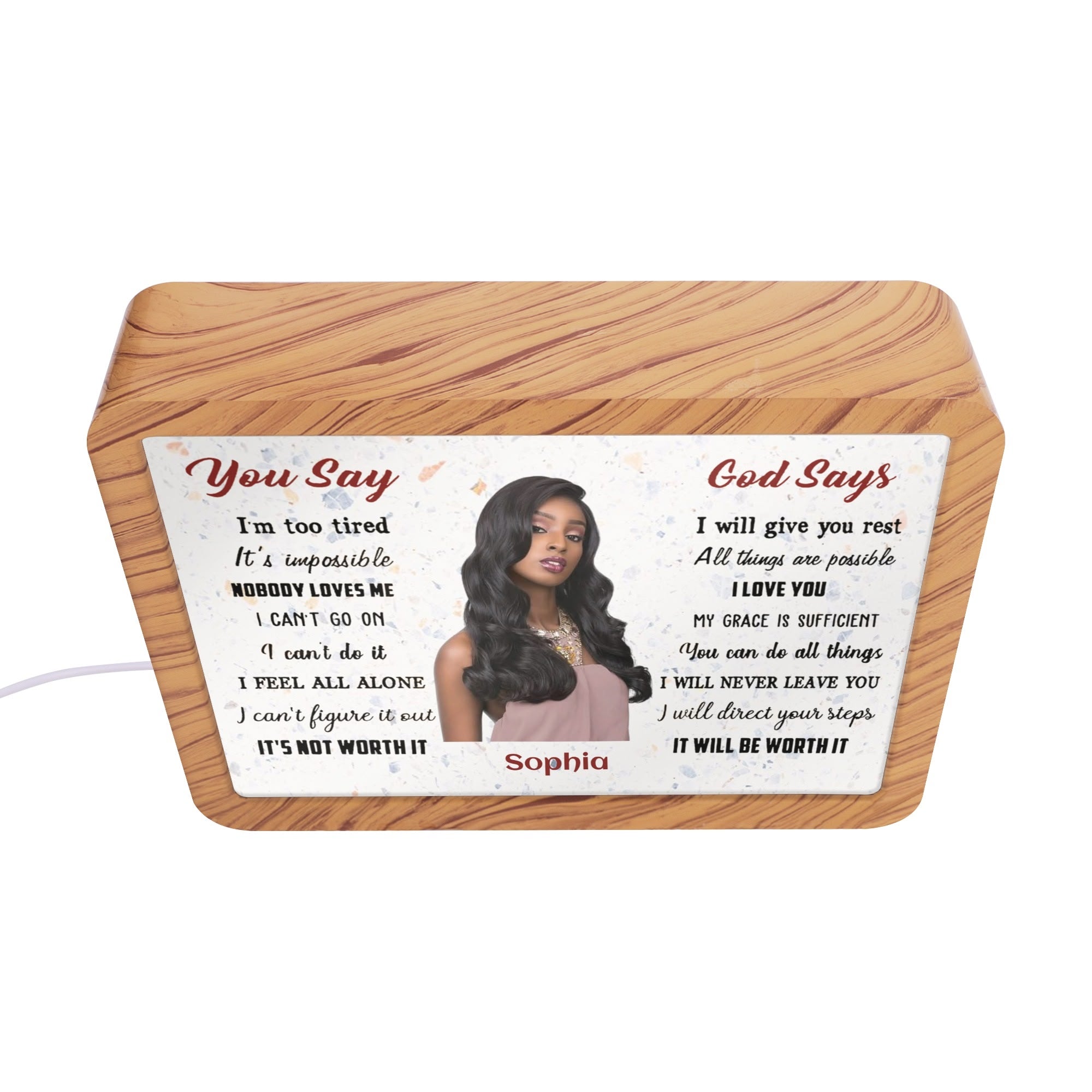 You Say... God Says... Personalized Horizontal Acrylic Photo Frame