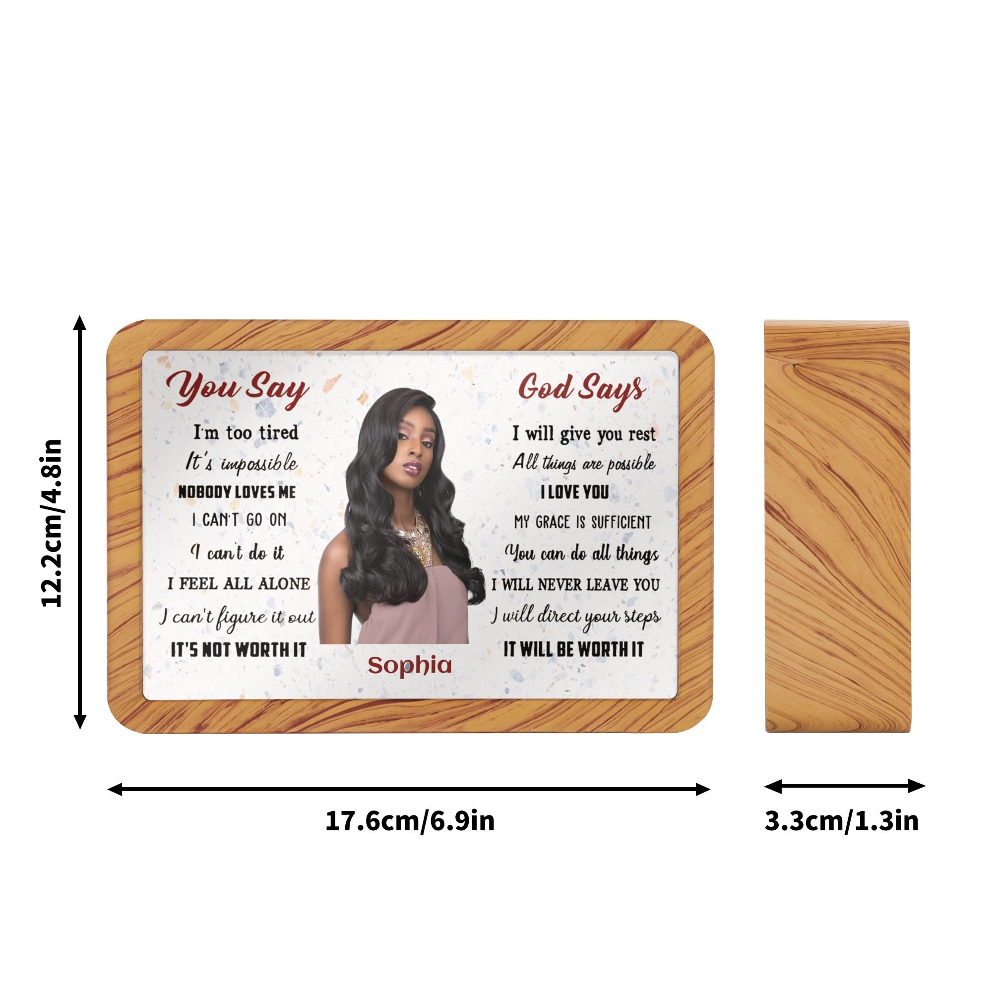 You Say... God Says... Personalized Horizontal Acrylic Photo Frame