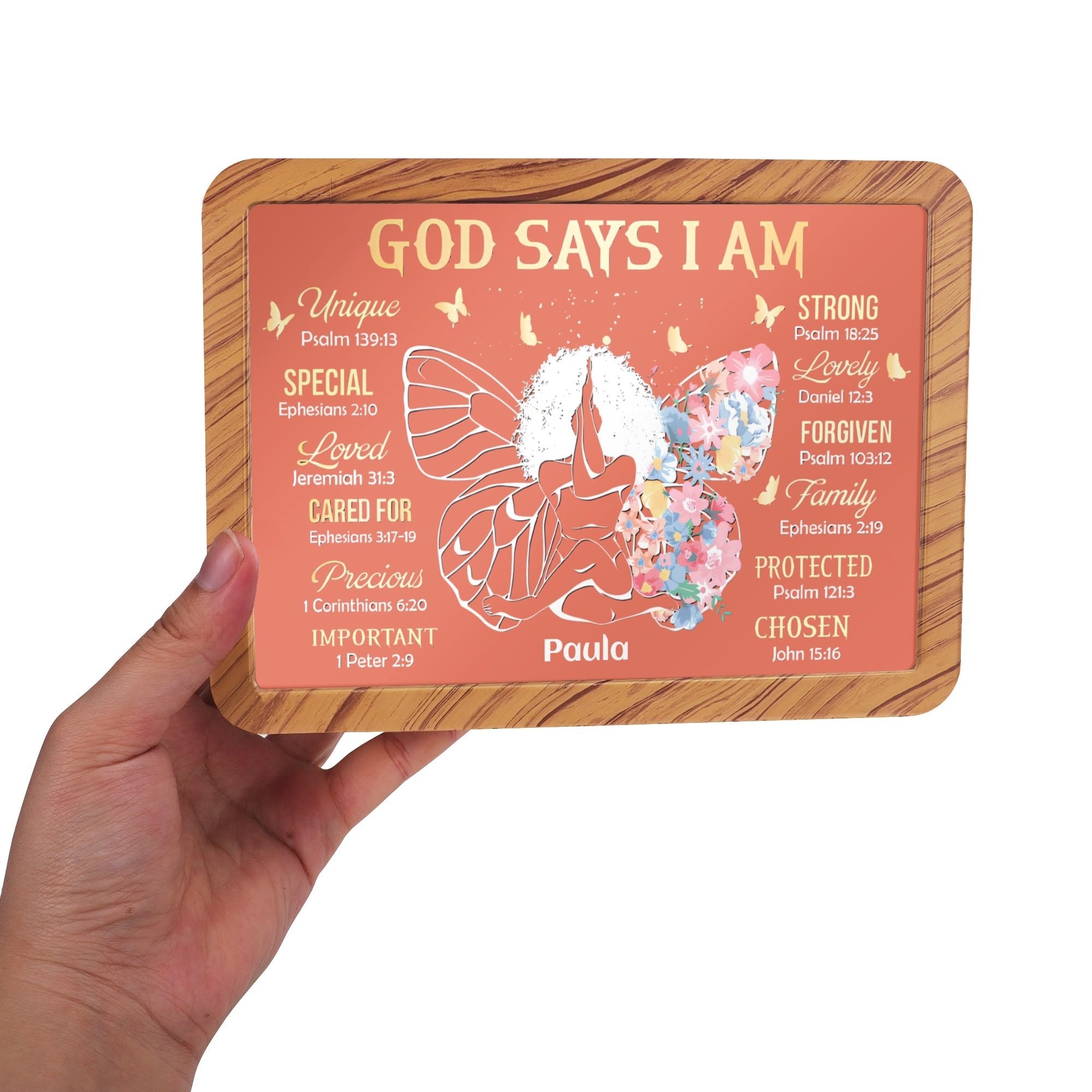 God Says I Am... Personalized Horizontal Acrylic Photo Frame