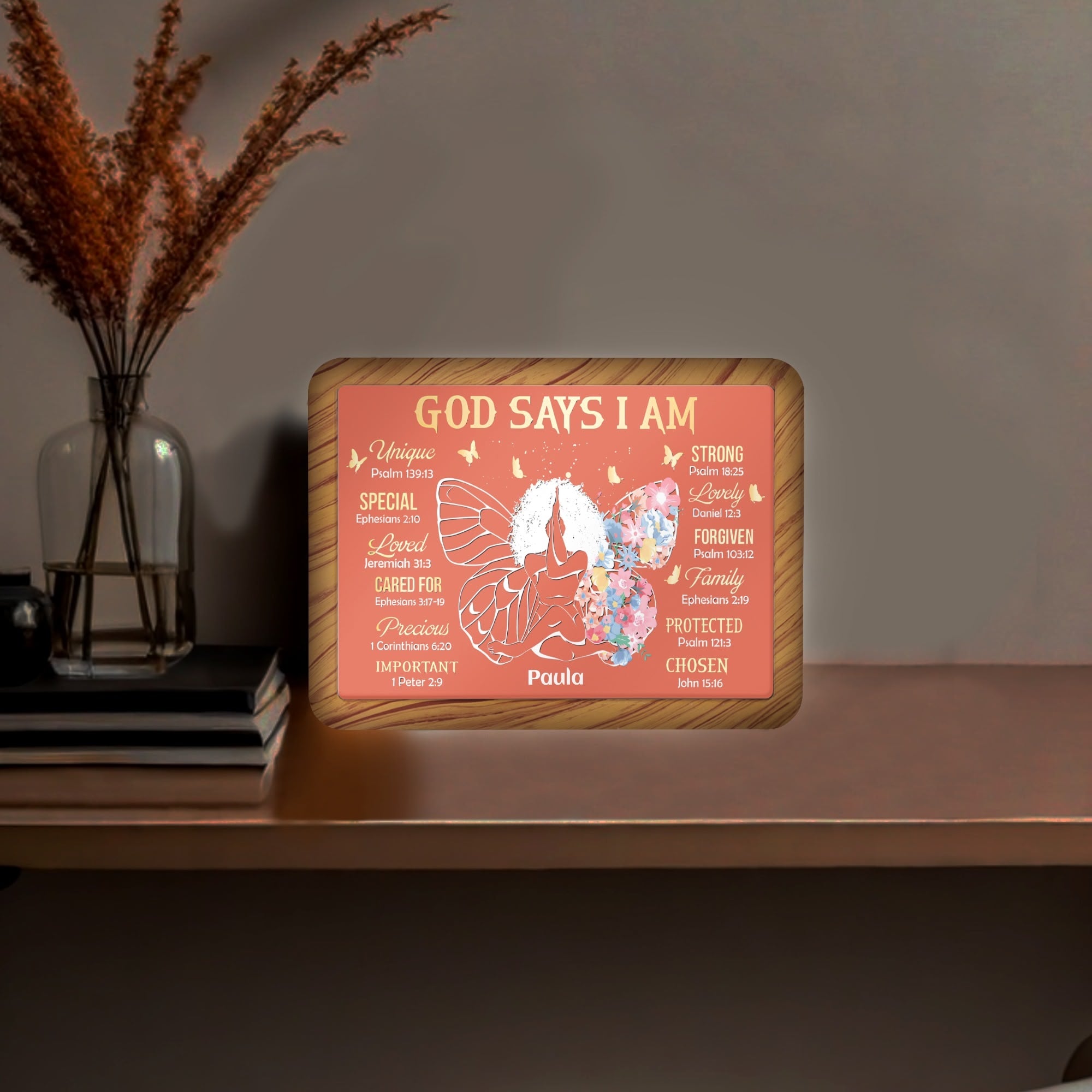 God Says I Am... Personalized Horizontal Acrylic Photo Frame