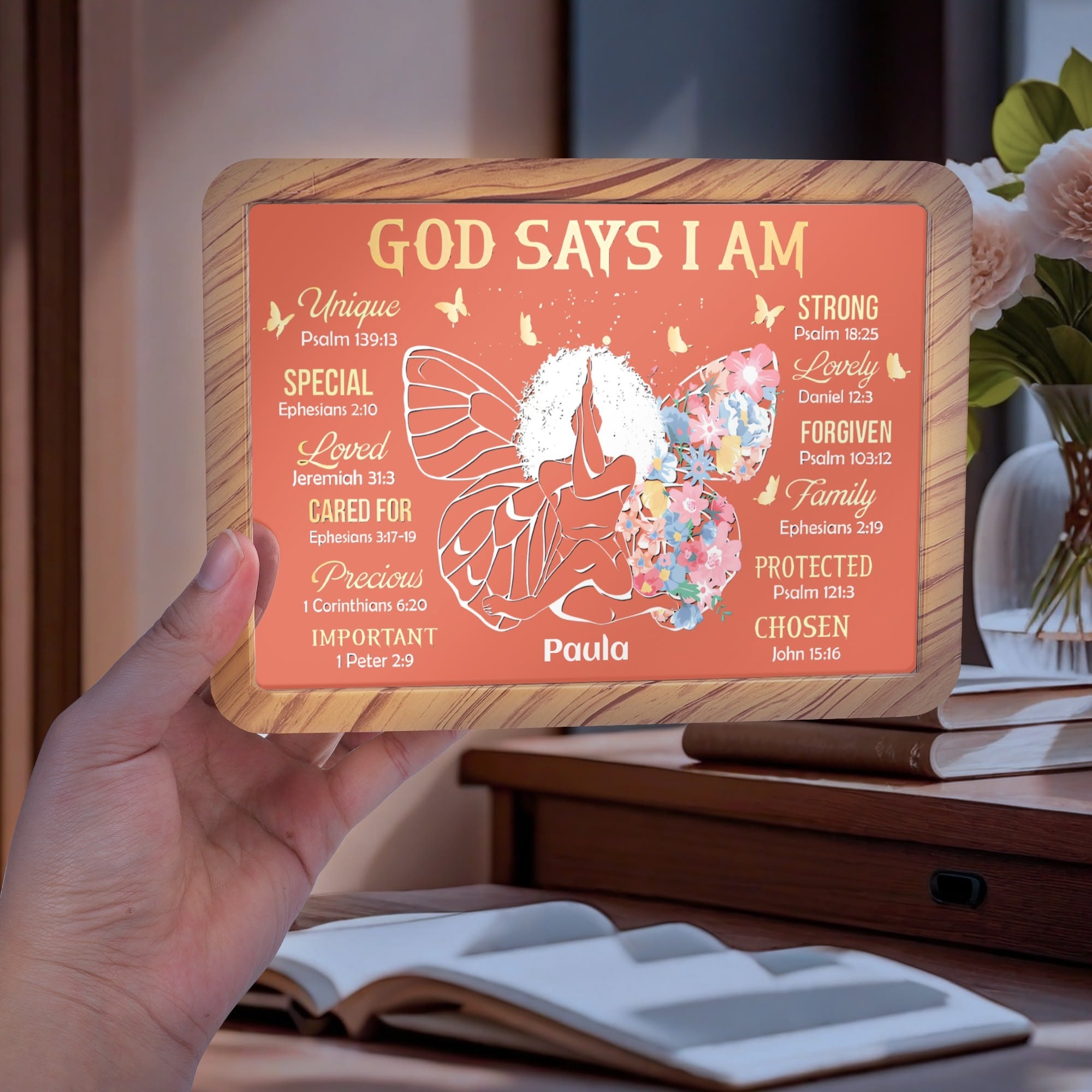 God Says I Am... Personalized Horizontal Acrylic Photo Frame
