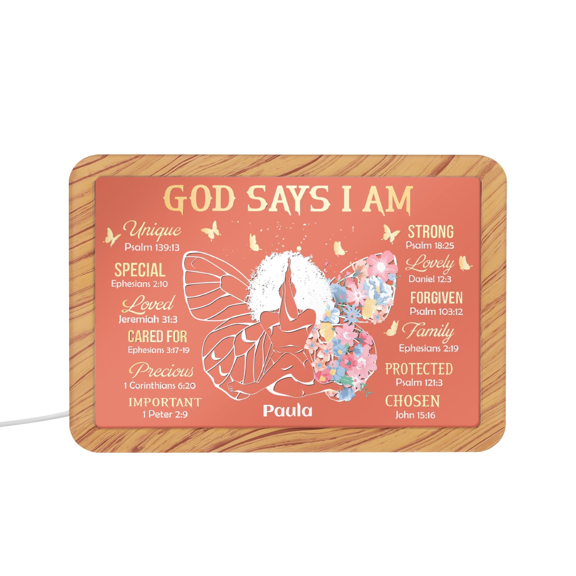 God Says I Am... Personalized Horizontal Acrylic Photo Frame