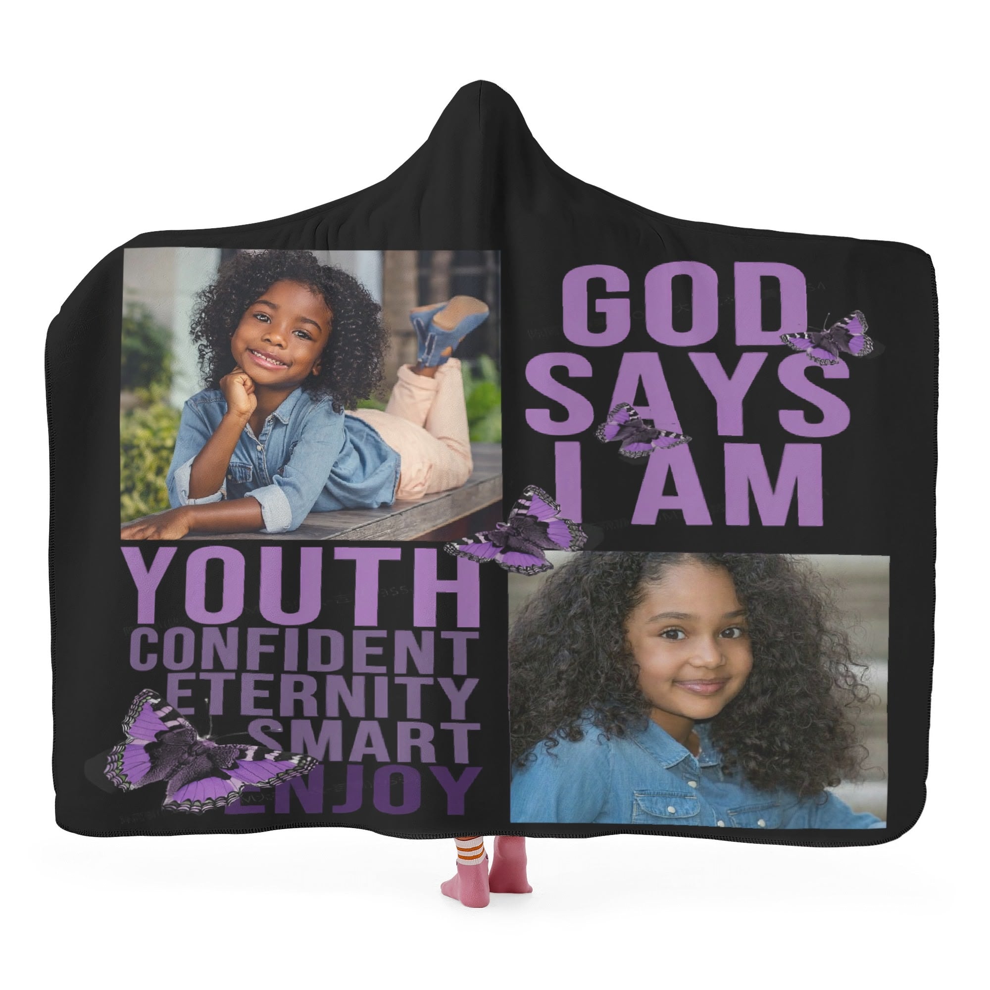Personalized Wearable Hooded Blanket for Adult & for Kids