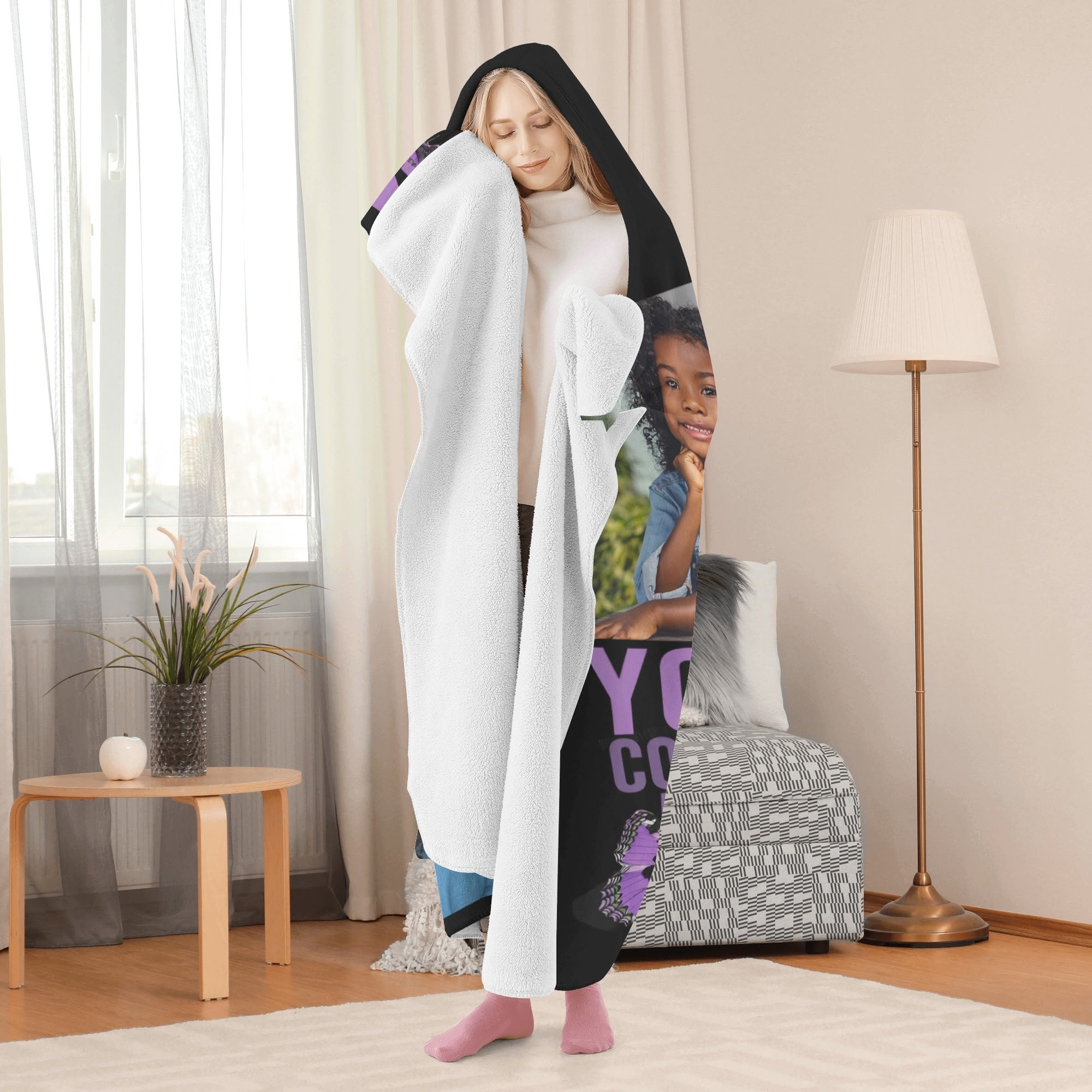 Personalized Wearable Hooded Blanket for Adult & for Kids