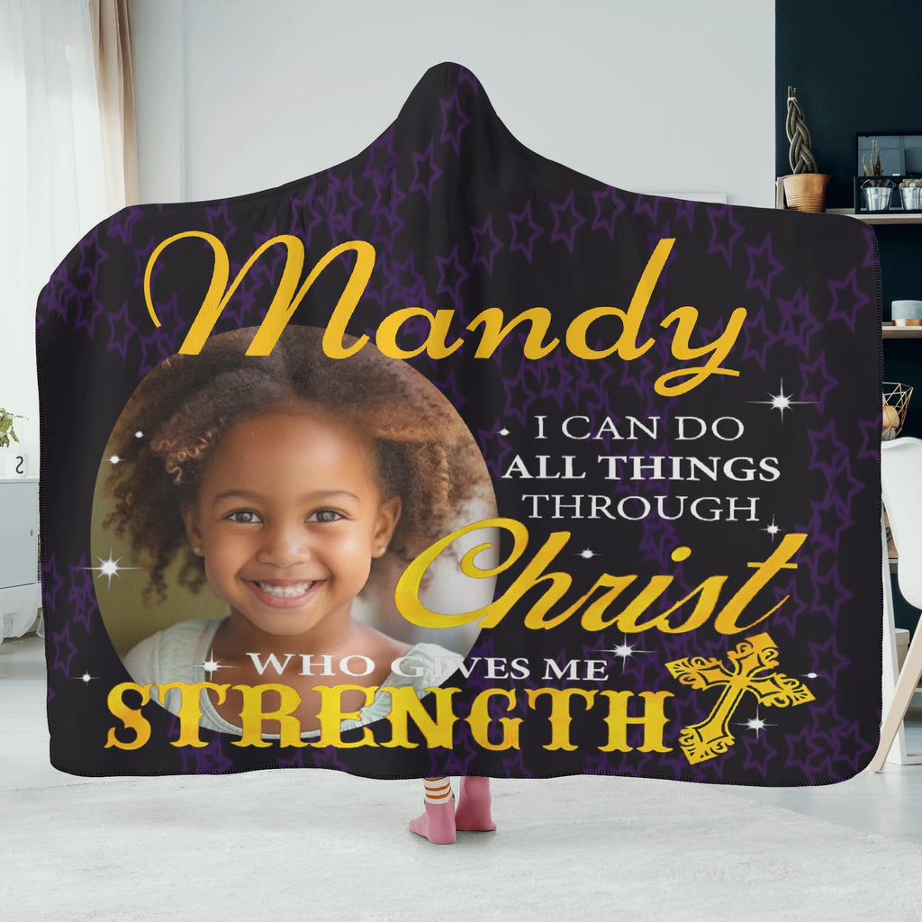 Personalized Wearable Hooded Blanket for Adult for Kids