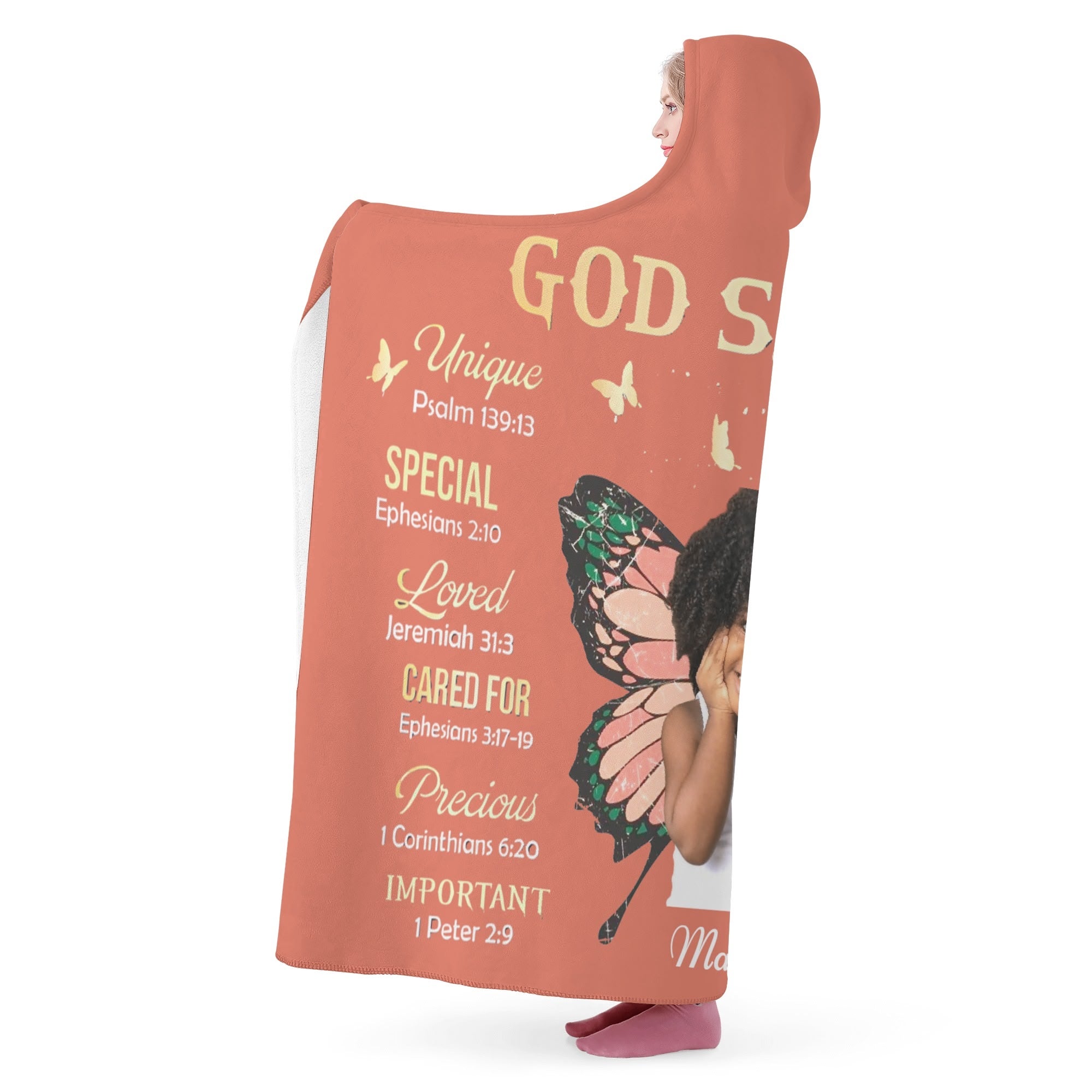 Personalized Wearable Hooded Blanket for Adult for Kids