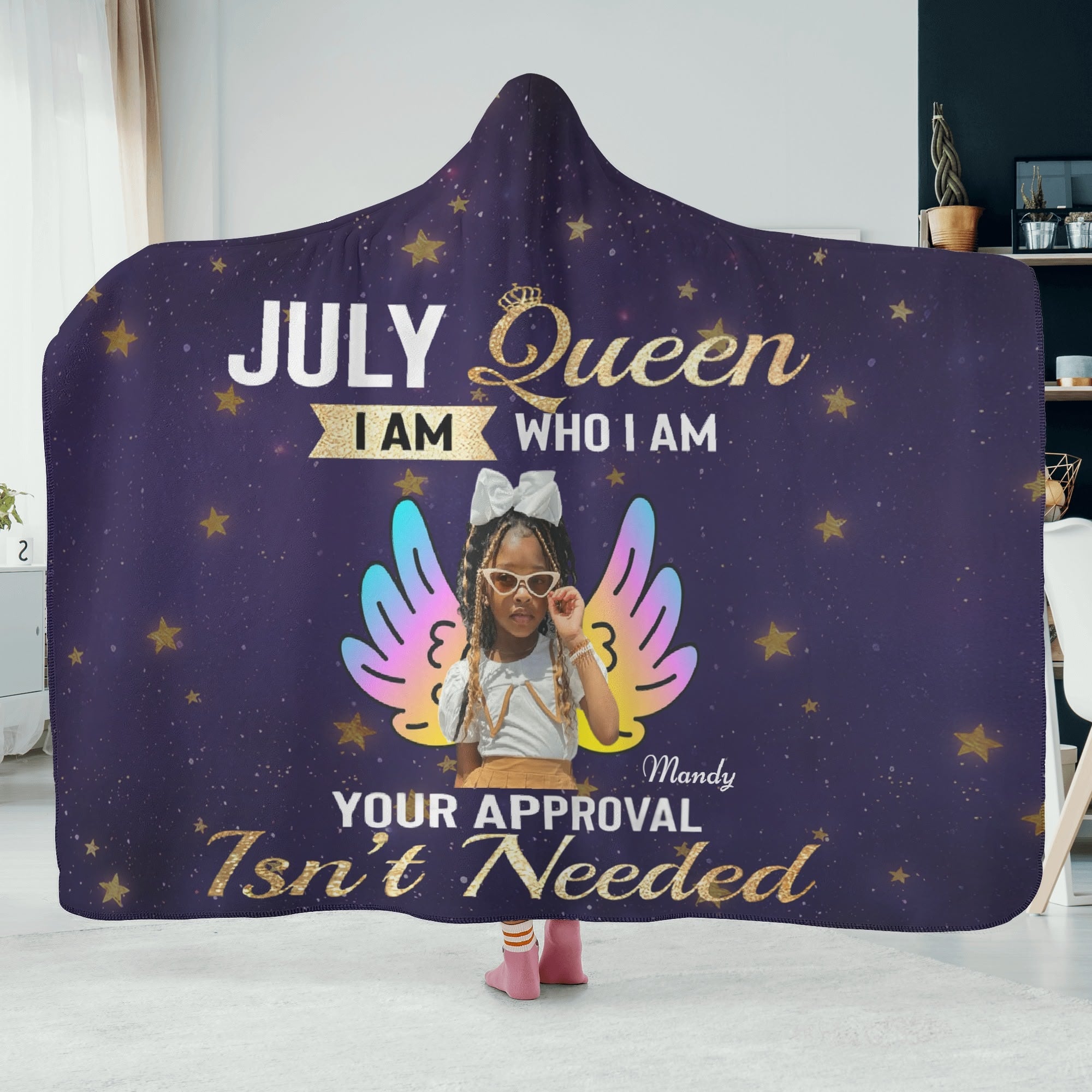 Personalized Wearable Hooded Blanket for Adult for Kids
