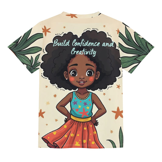Childrens Loose Fit Short Sleeve T-Shirt Pull on Tees