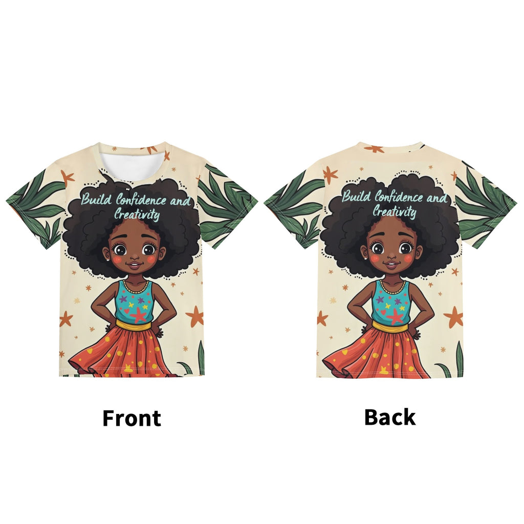 Childrens Loose Fit Short Sleeve T-Shirt Pull on Tees