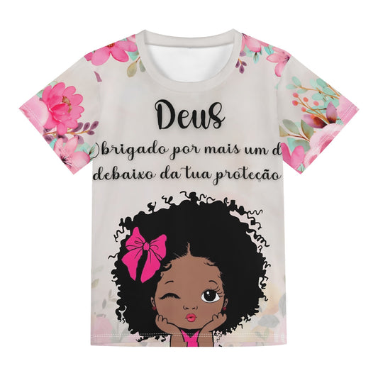 Childrens Loose Fit Short Sleeve T-Shirt Pull on Tees