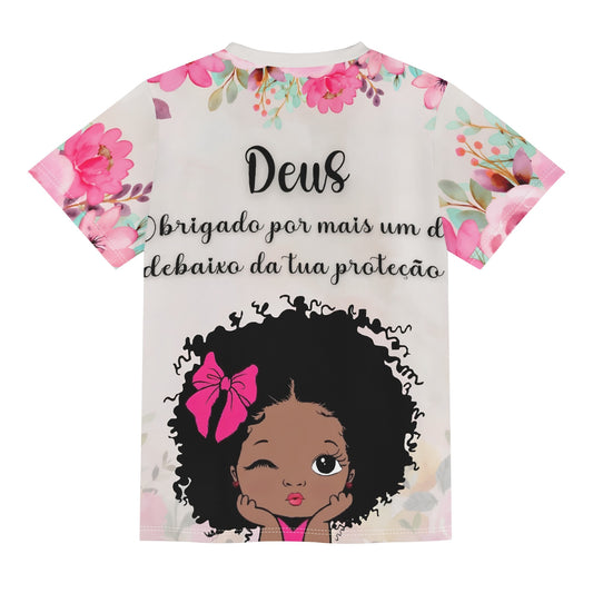 Childrens Loose Fit Short Sleeve T-Shirt Pull on Tees