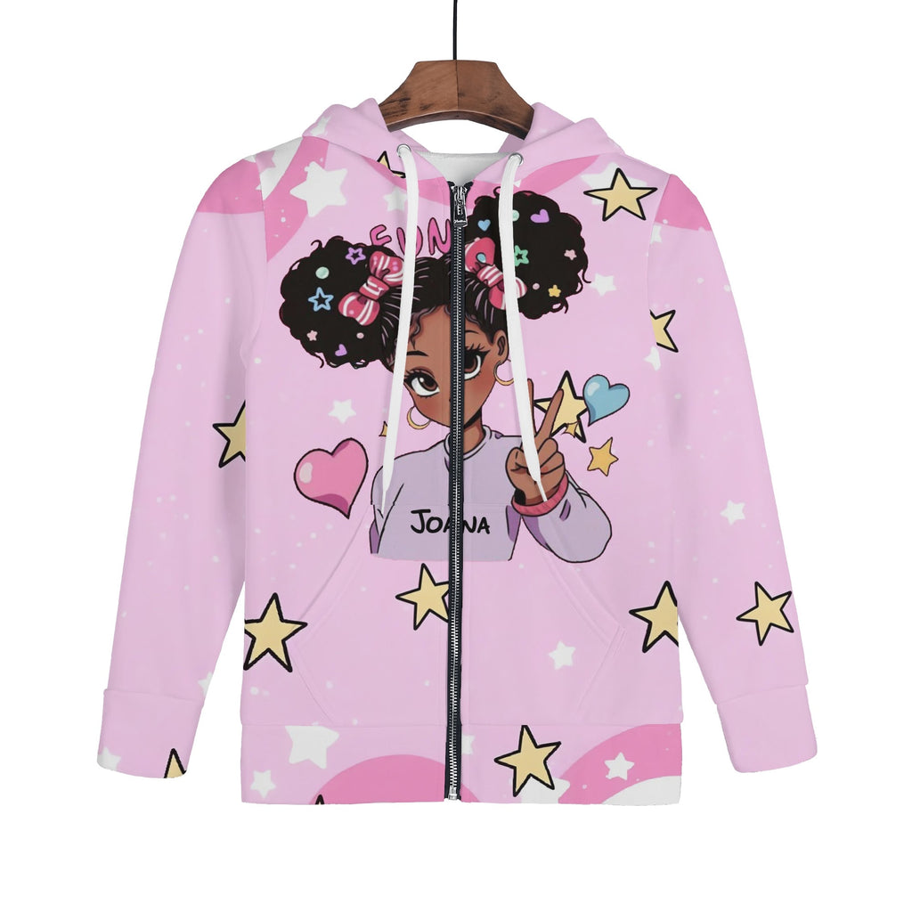 Children All Over Print Classic Zip Up Hoodie Warm Jacket