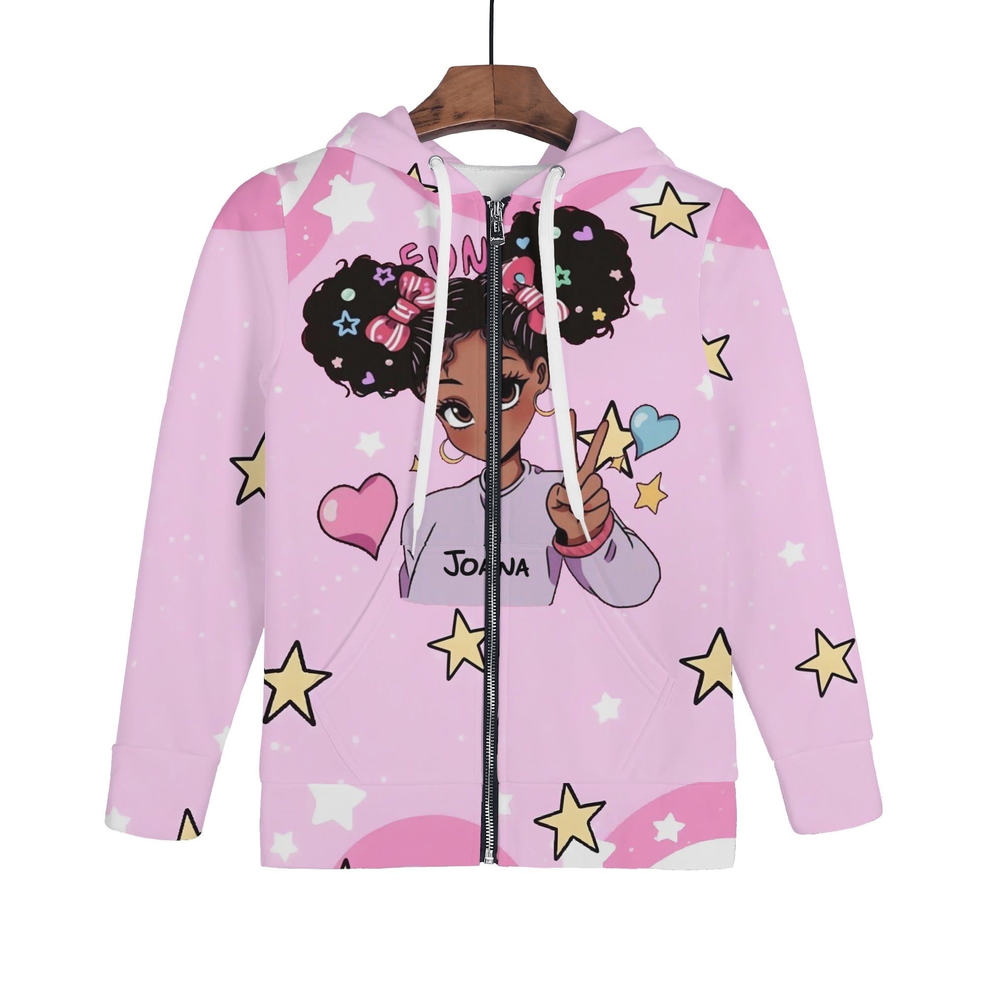 Children All Over Print Classic Zip Up Hoodie Warm Jacket