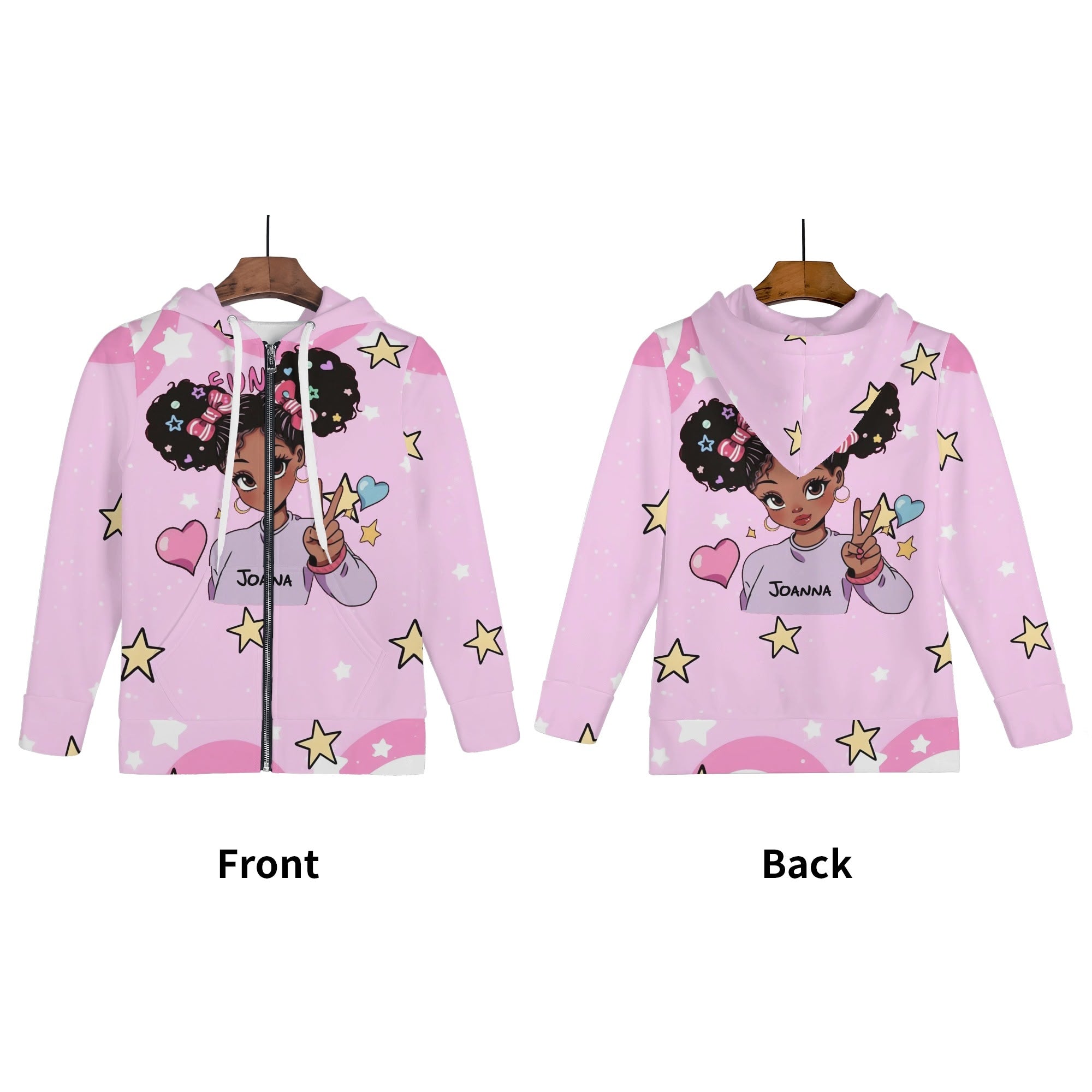 Children All Over Print Classic Zip Up Hoodie Warm Jacket