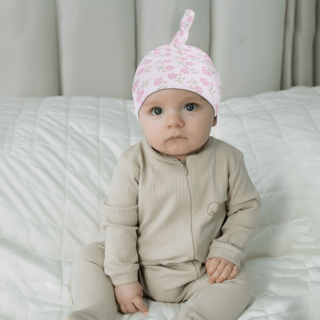Personalized Baby Newborn 3 Pcs for Beanie Baby Hat Hairband Blanket