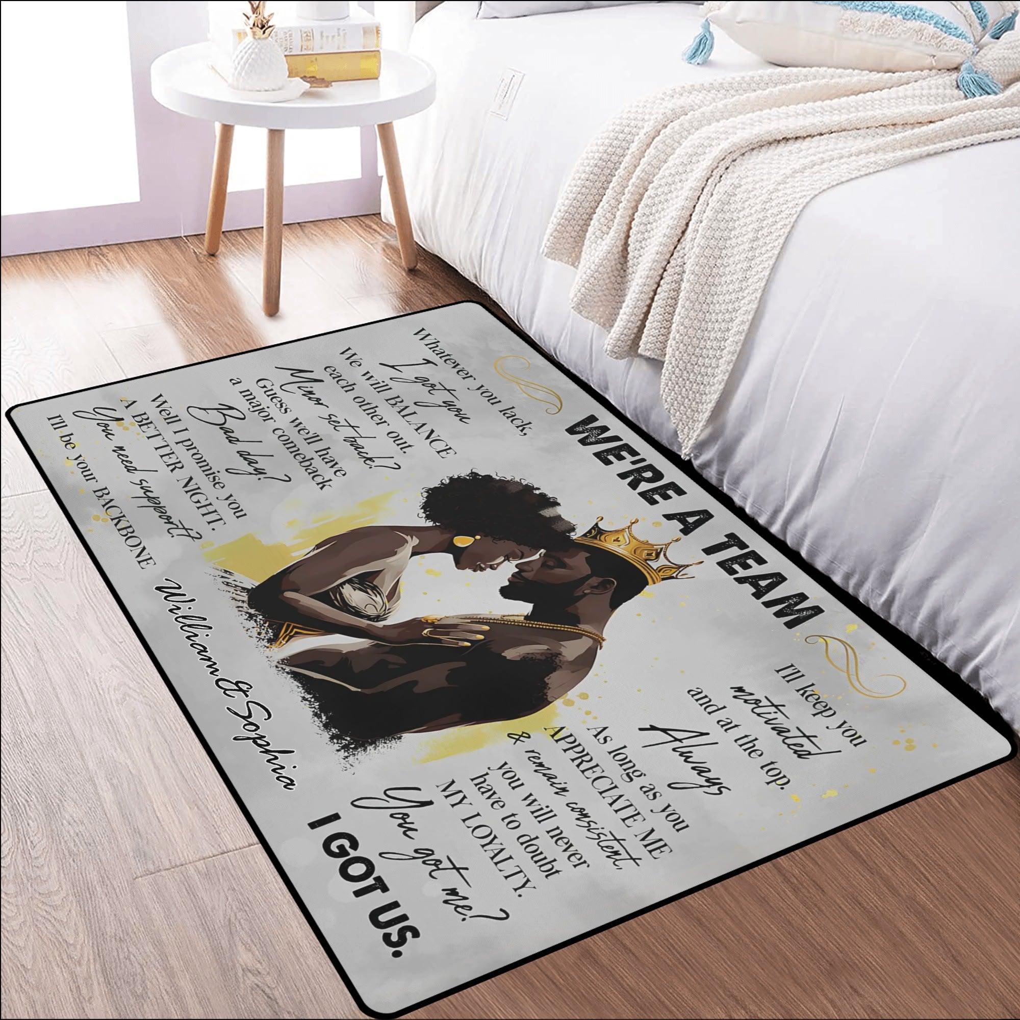 We're a Team Sofa Area Bedroom Rug