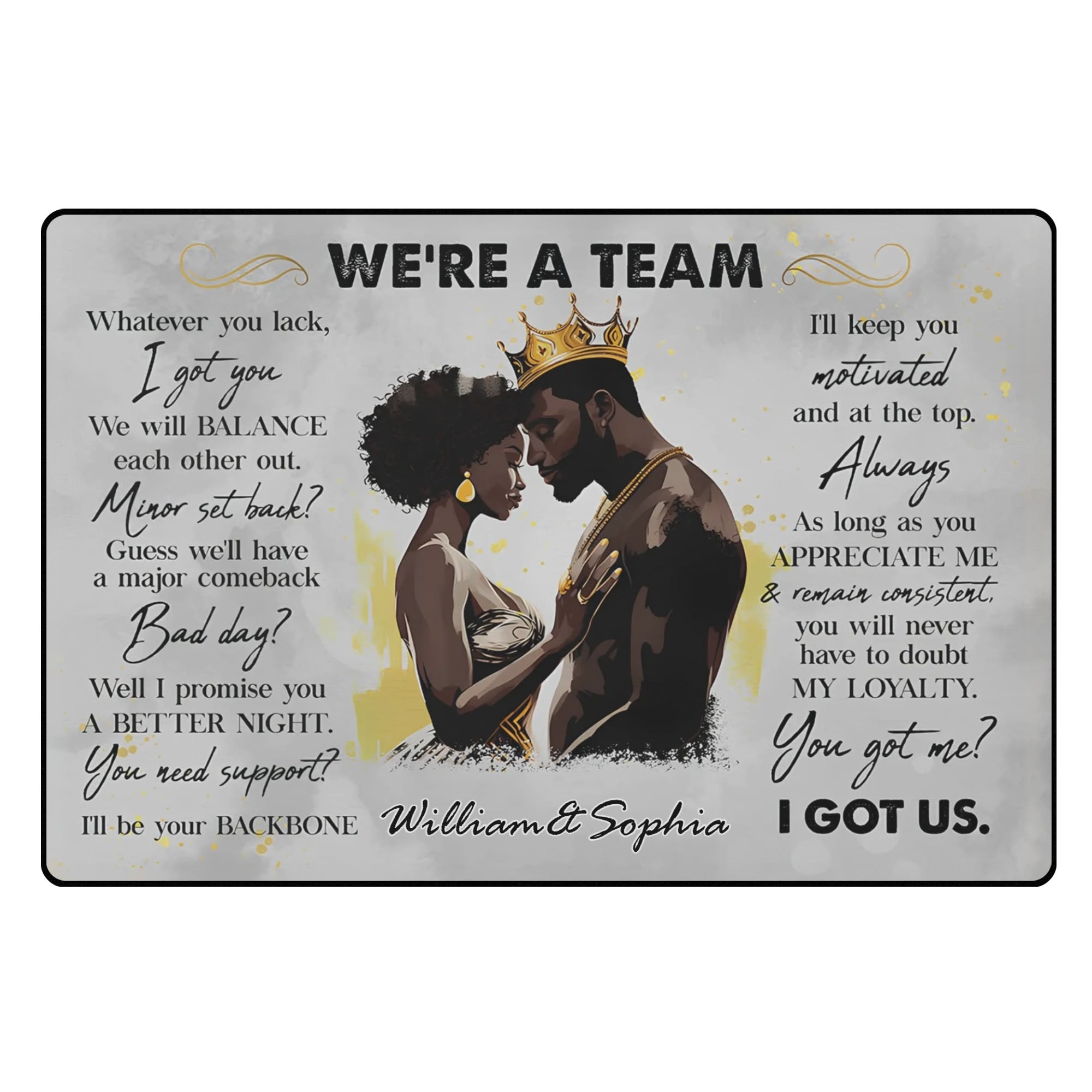 We're a Team Sofa Area Bedroom Rug