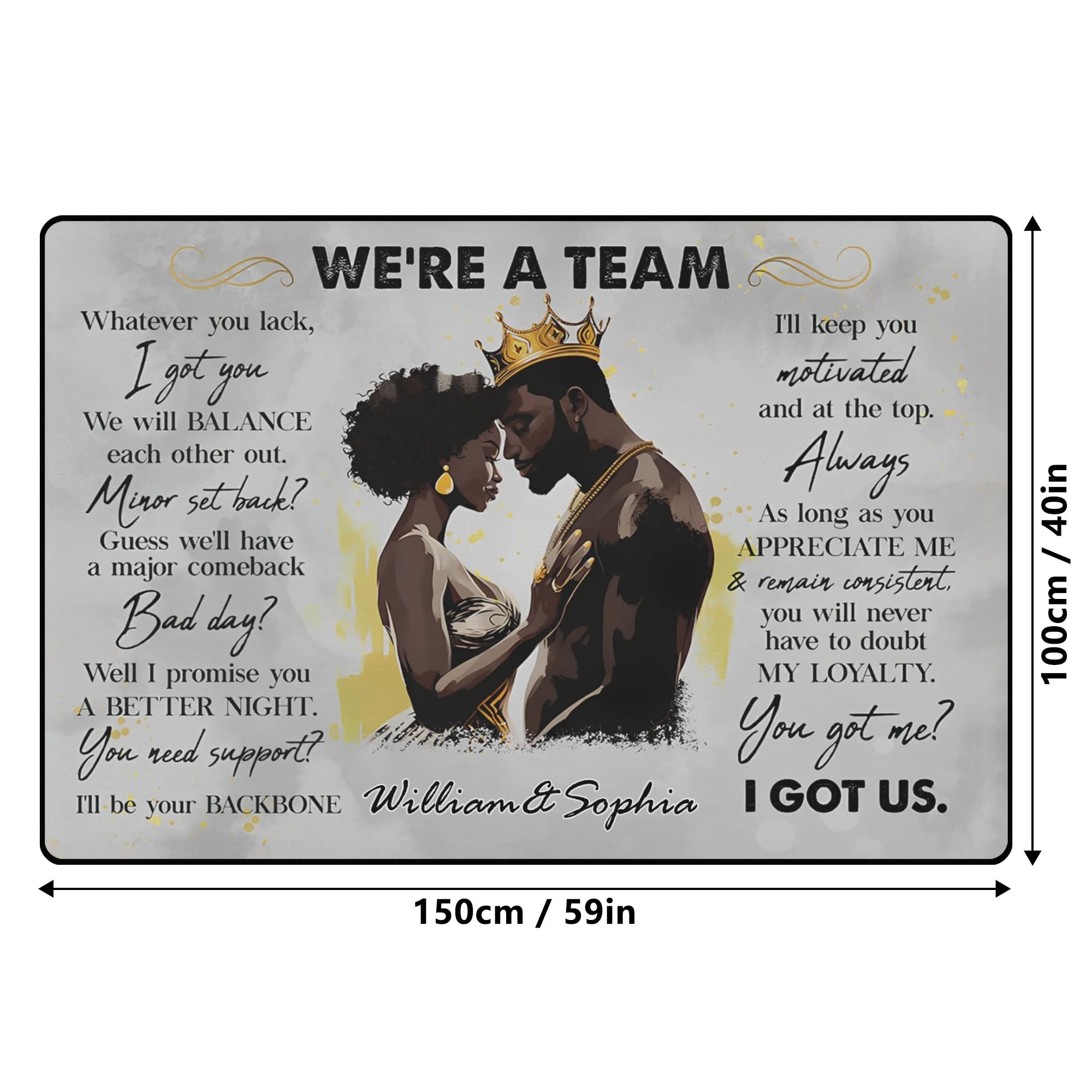 We're a Team Sofa Area Bedroom Rug