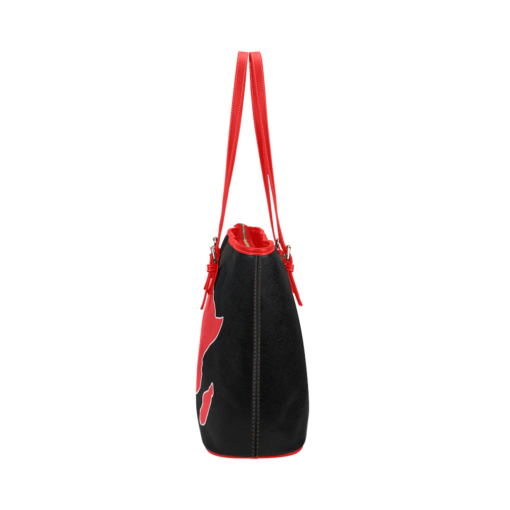 Africa Fist Pump Leather Tote Bag/Large