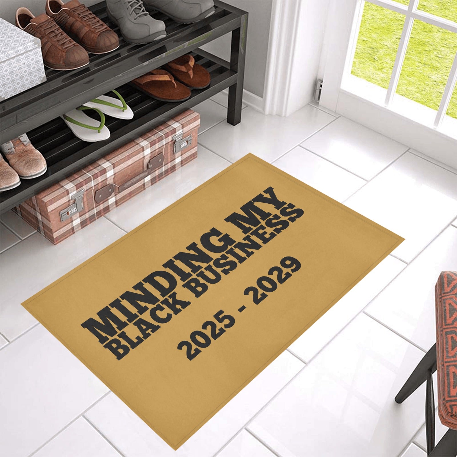 MINDING MY BLACK BUSINESS Azalea Doormat 30" x 18" (Sponge Material)