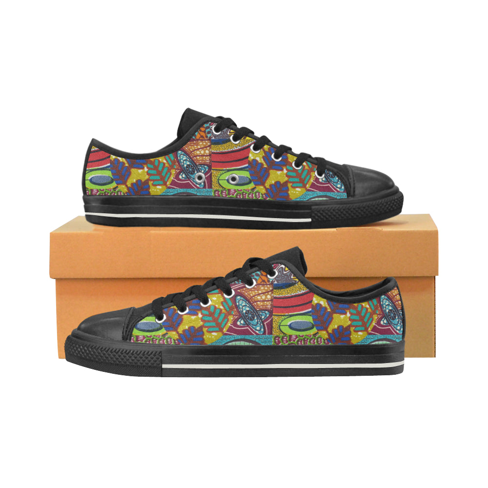 African Print 1 Women's Classic Canvas Shoes