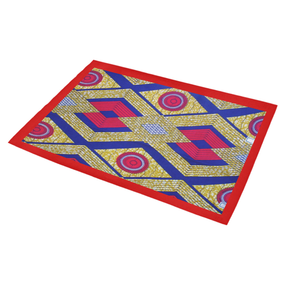African Print 3 Azalea Doormat 30" x 18" (Sponge Material)