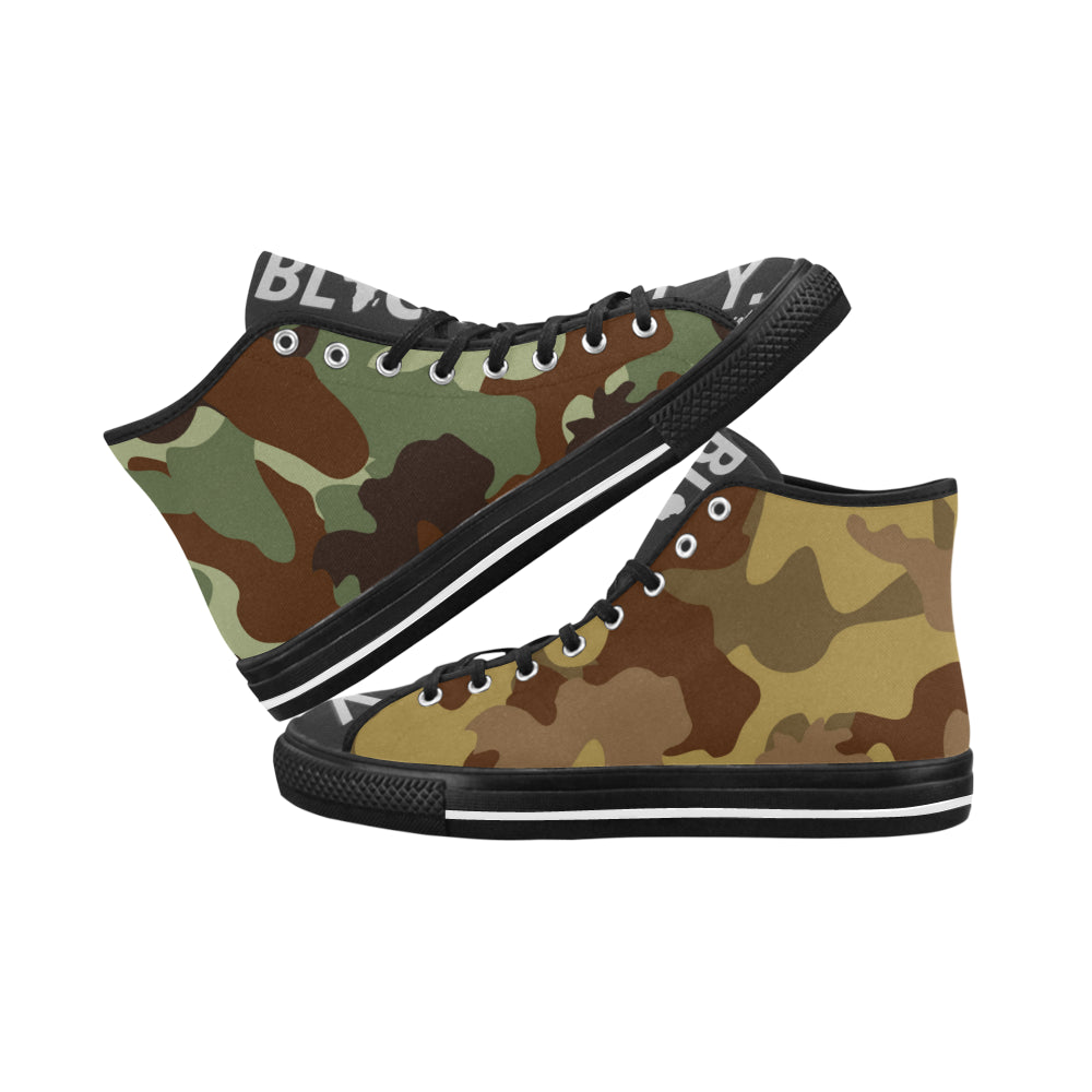 BLACK F.L.Y Camo Women's Canvas Shoes
