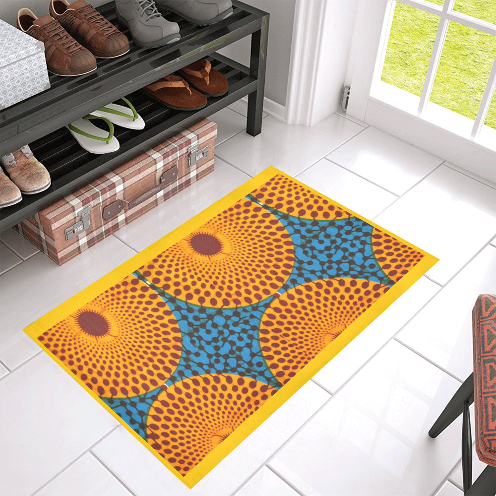 African Print 2 Azalea Doormat 30" x 18" (Sponge Material)