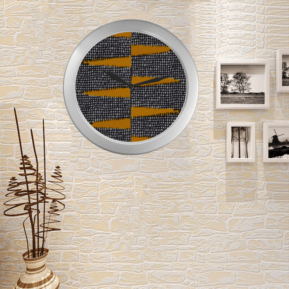 Print 12 Silver Color Wall Clock